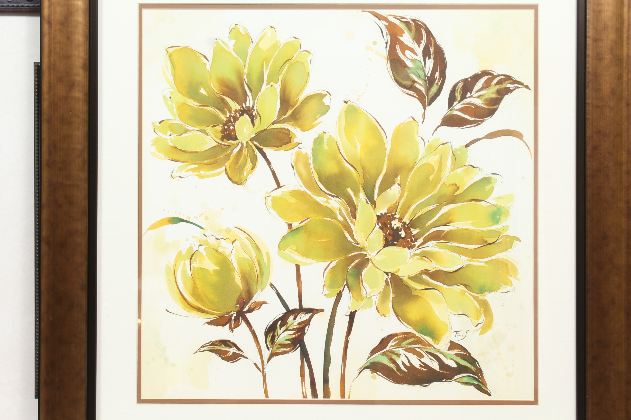 Floral Themed Offset Lithograph Wall Art