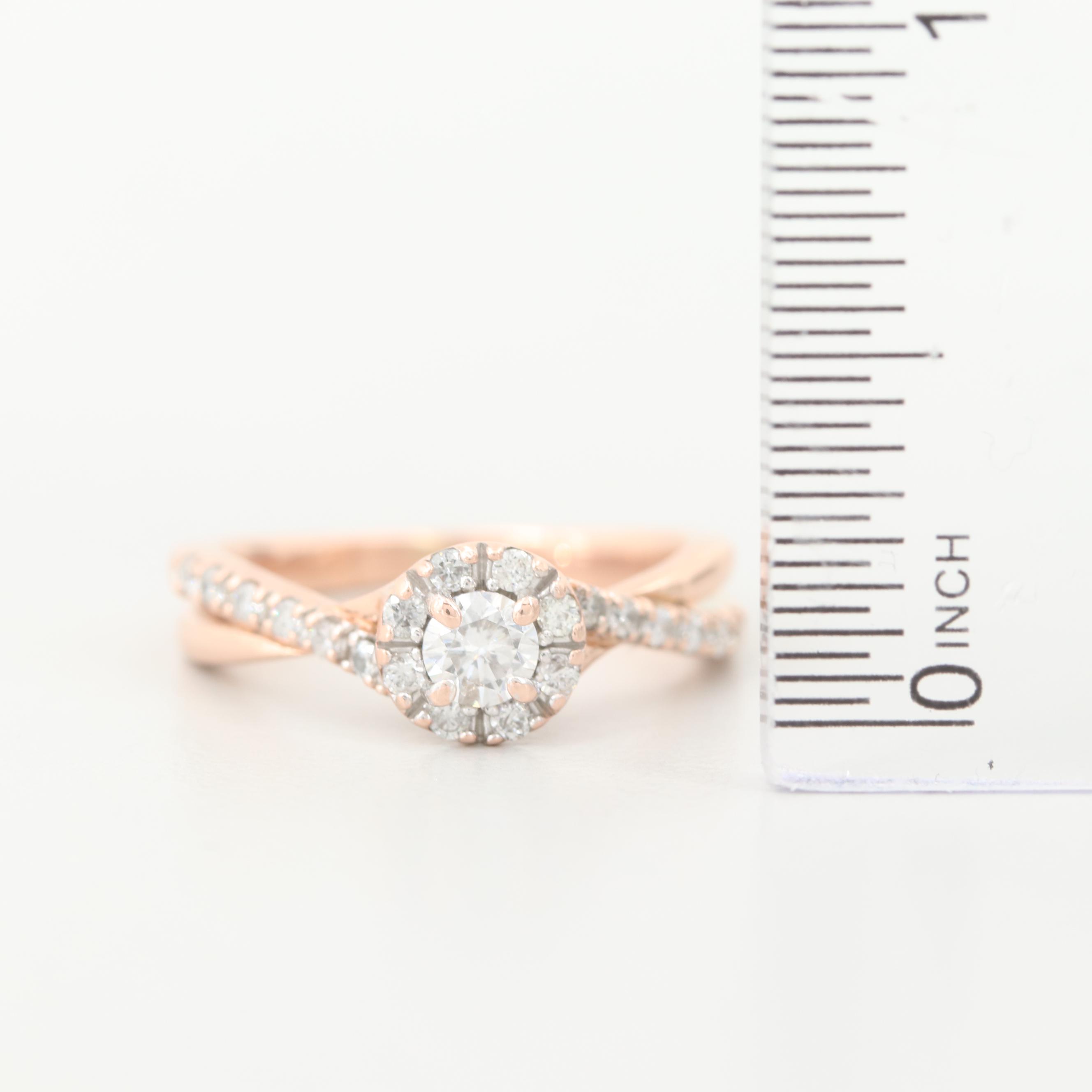 10K Rose Gold Diamond Ring