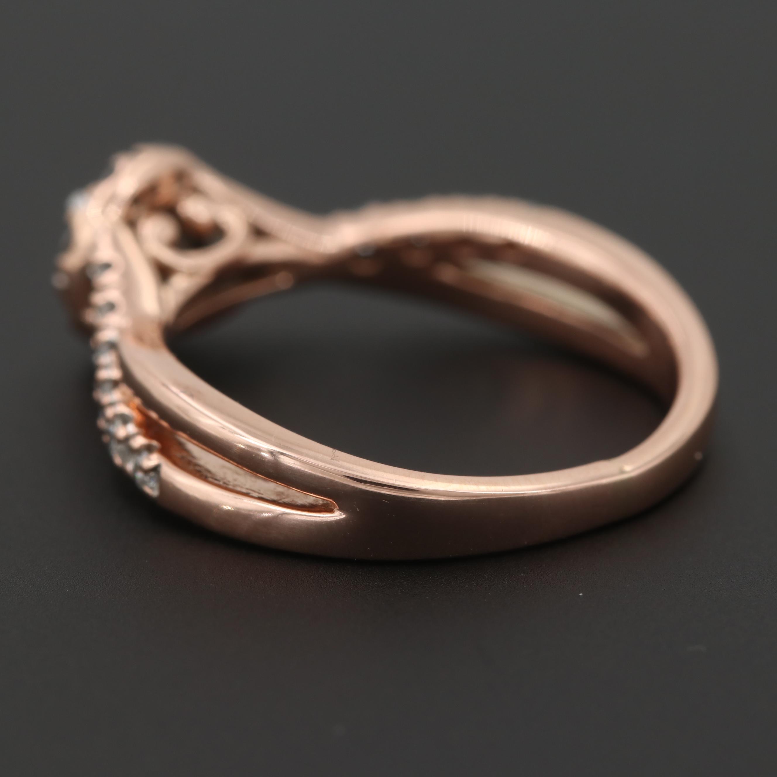 10K Rose Gold Diamond Ring