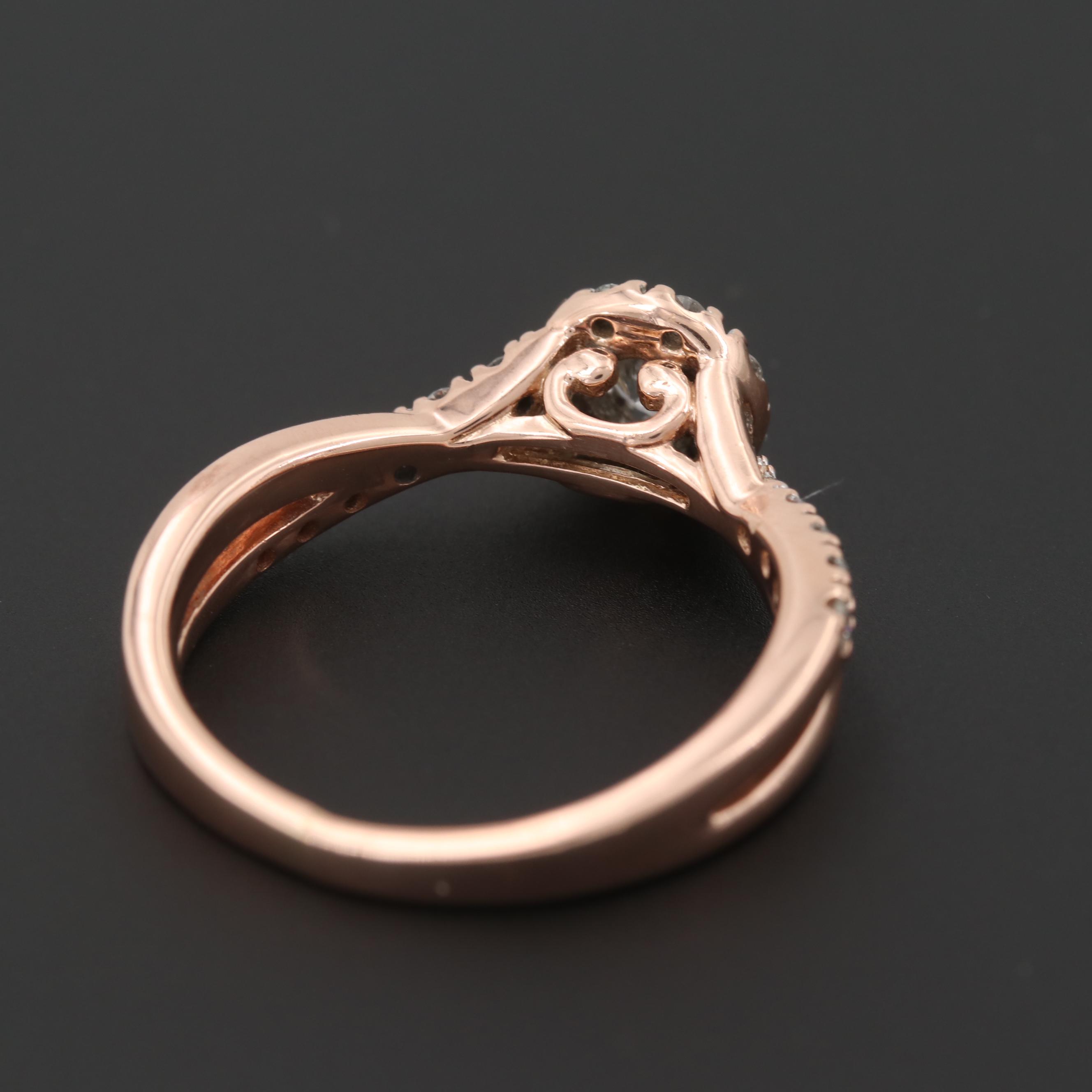 10K Rose Gold Diamond Ring