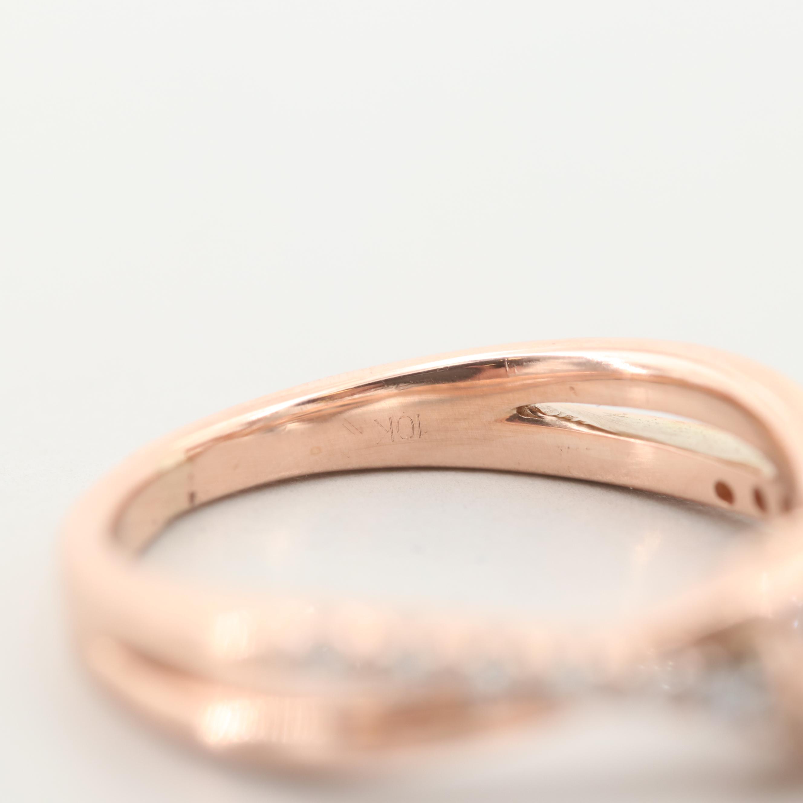 10K Rose Gold Diamond Ring