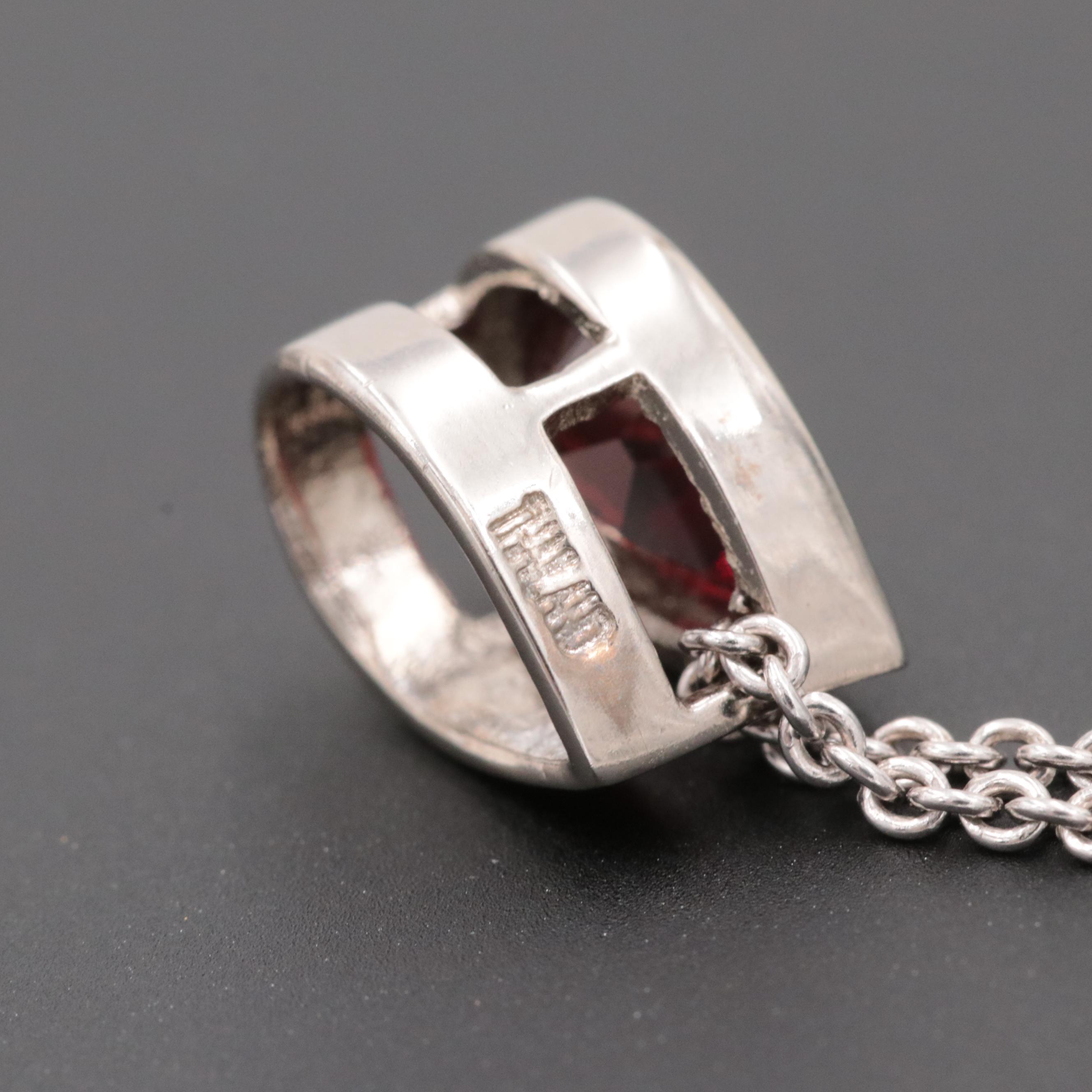 Sterling Silver Gemstone Dangle Earring, Ring and Pendant Necklace