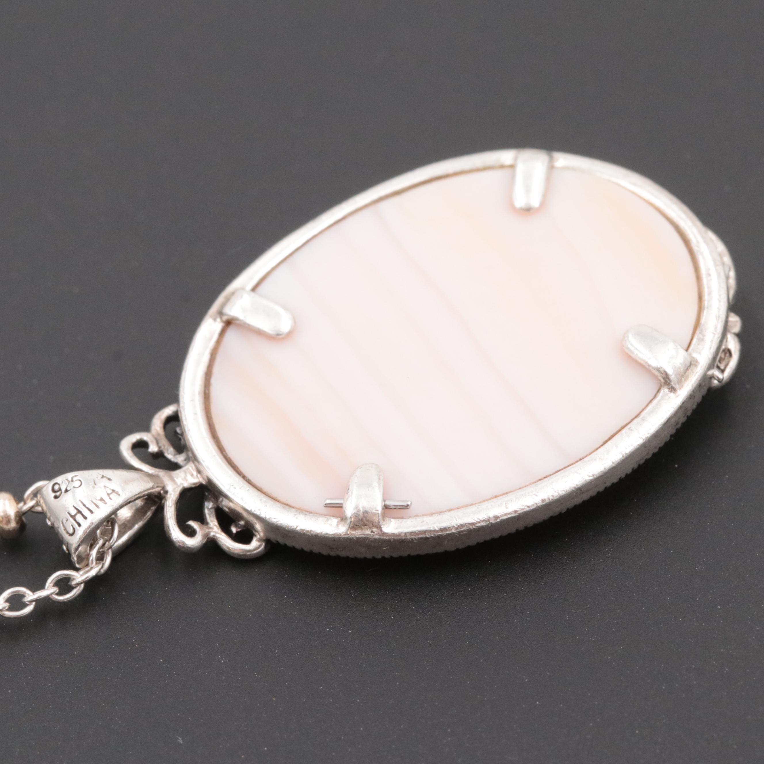 Sterling Silver Gemstone Earrings and Pendant Necklace with Gold Wash Accents