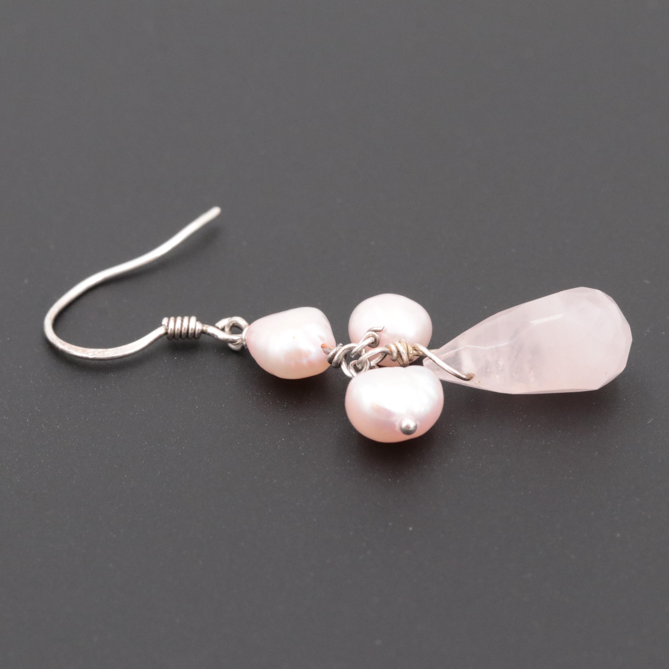 Sterling Silver Gemstone Earrings and Pendant Necklace with Gold Wash Accents