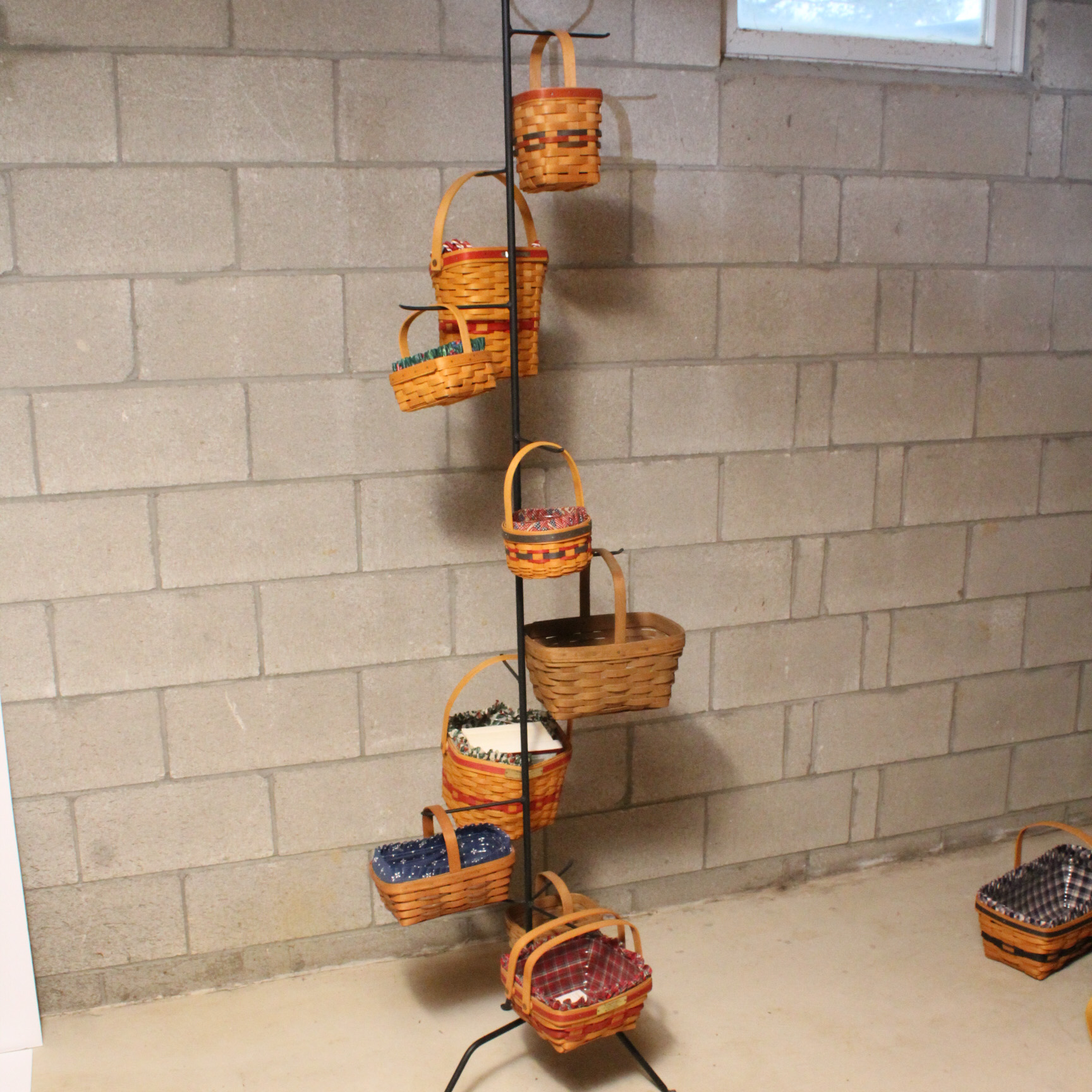 Basket Hanger with Longaberger and Other Baskets