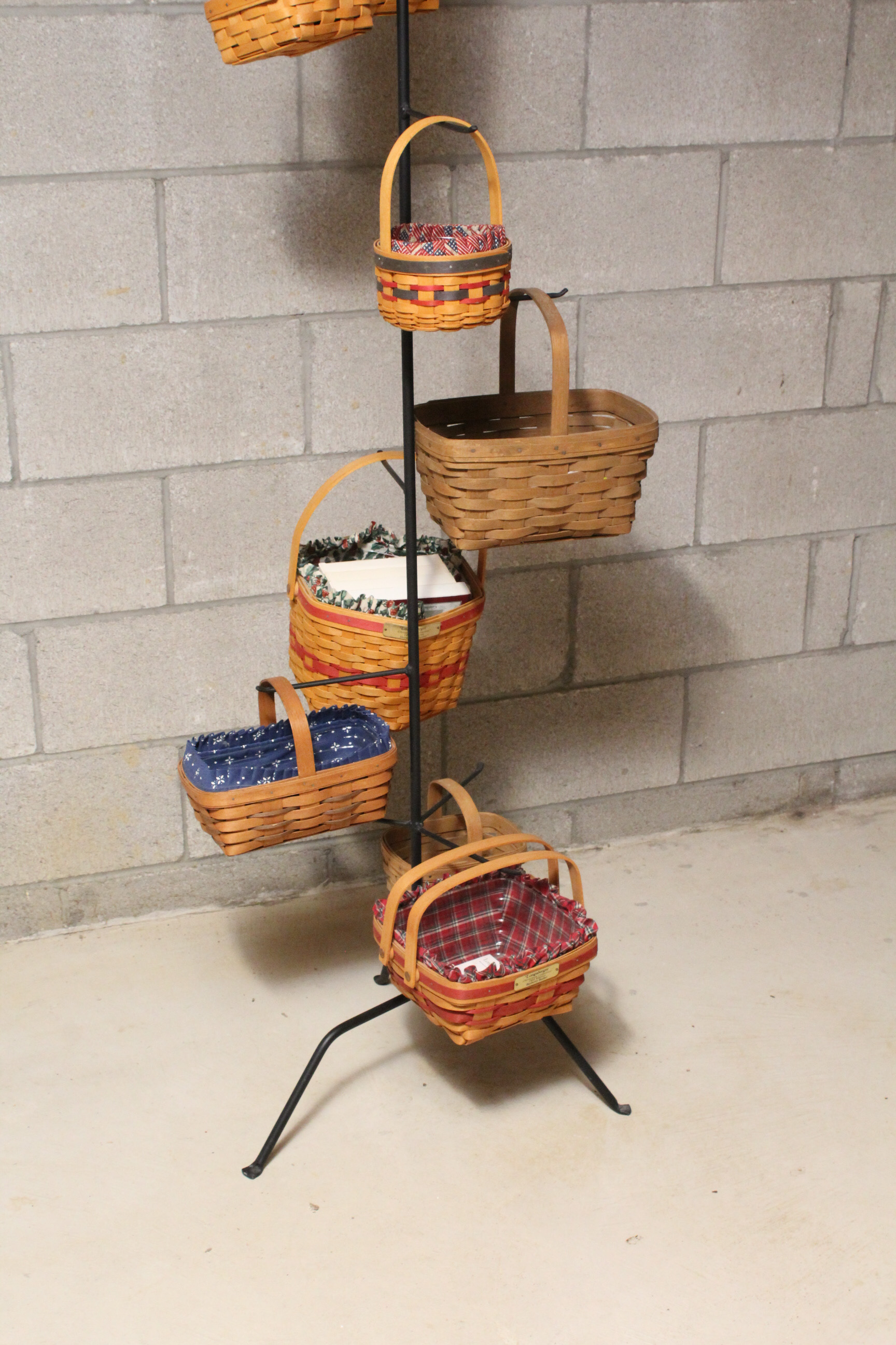 Basket Hanger with Longaberger and Other Baskets