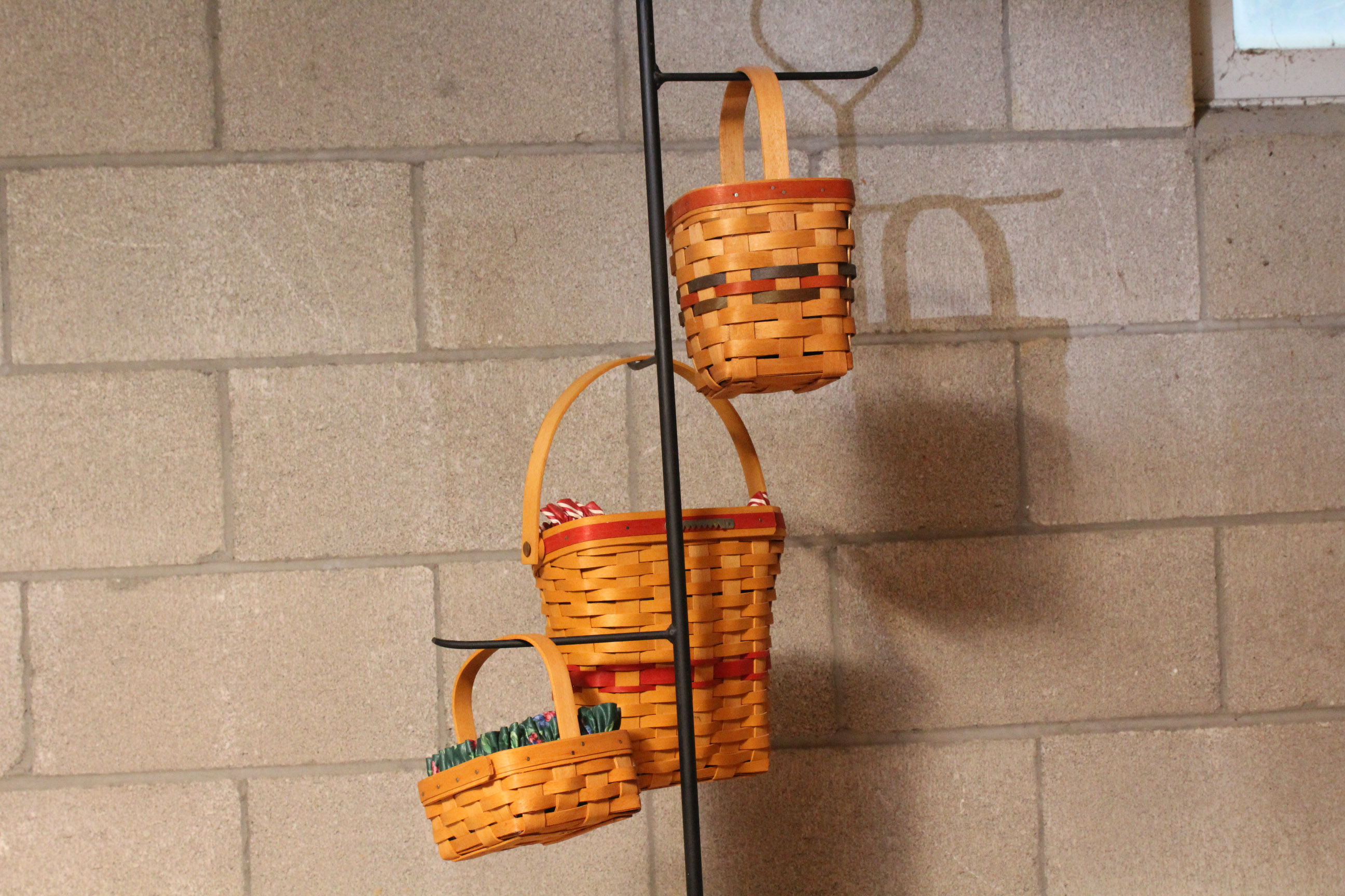 Basket Hanger with Longaberger and Other Baskets