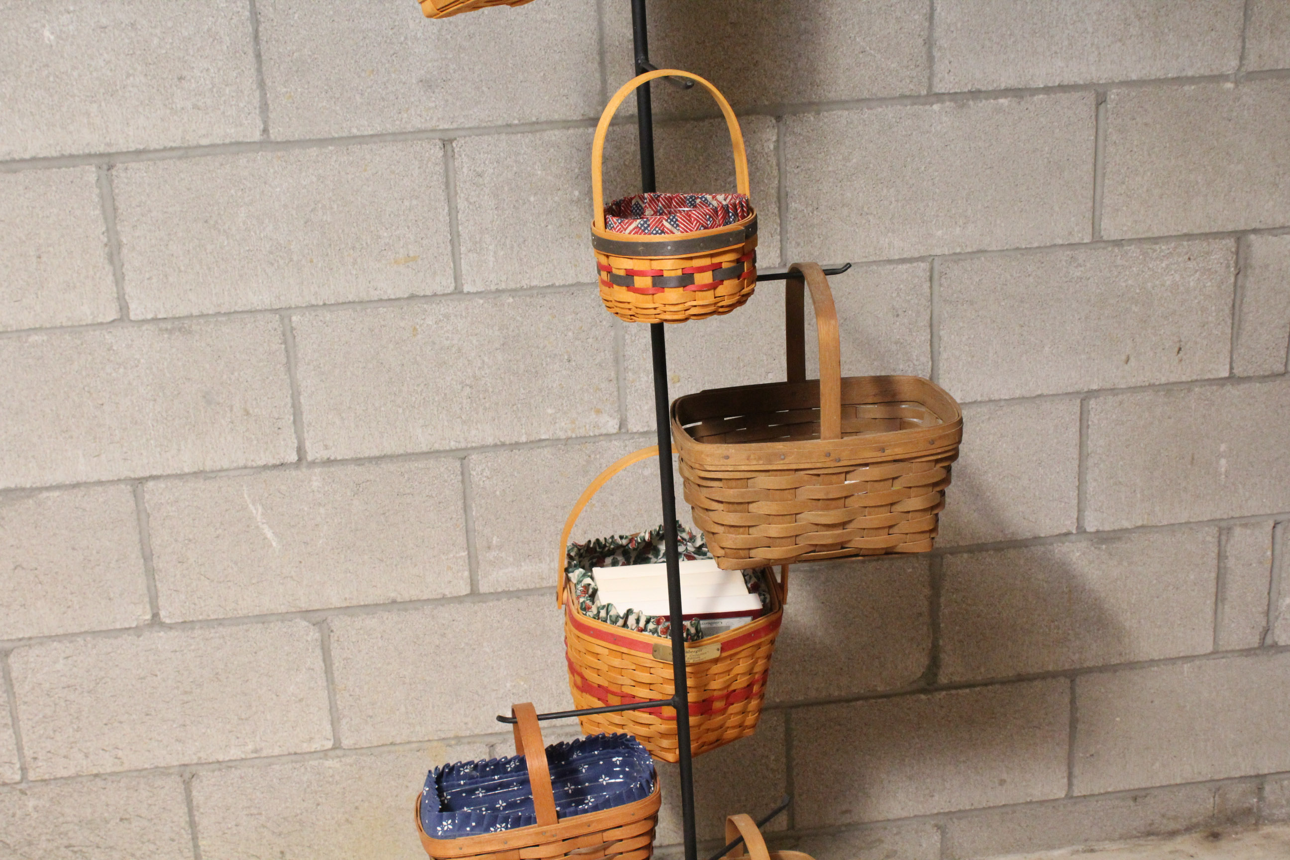 Basket Hanger with Longaberger and Other Baskets