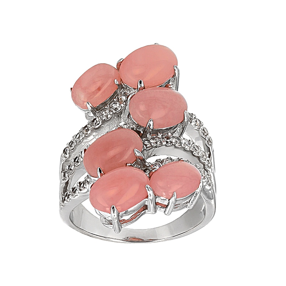 Sterling Silver Opal and Zircon Ring