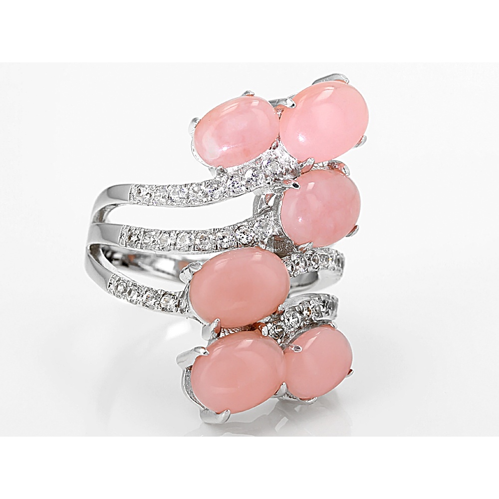Sterling Silver Opal and Zircon Ring