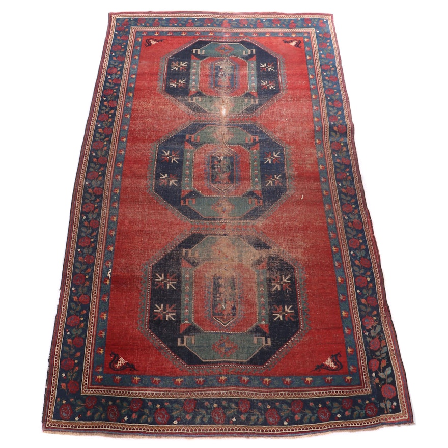 Hand-Knotted Caucasian Kazak Wool Room Sized Rug