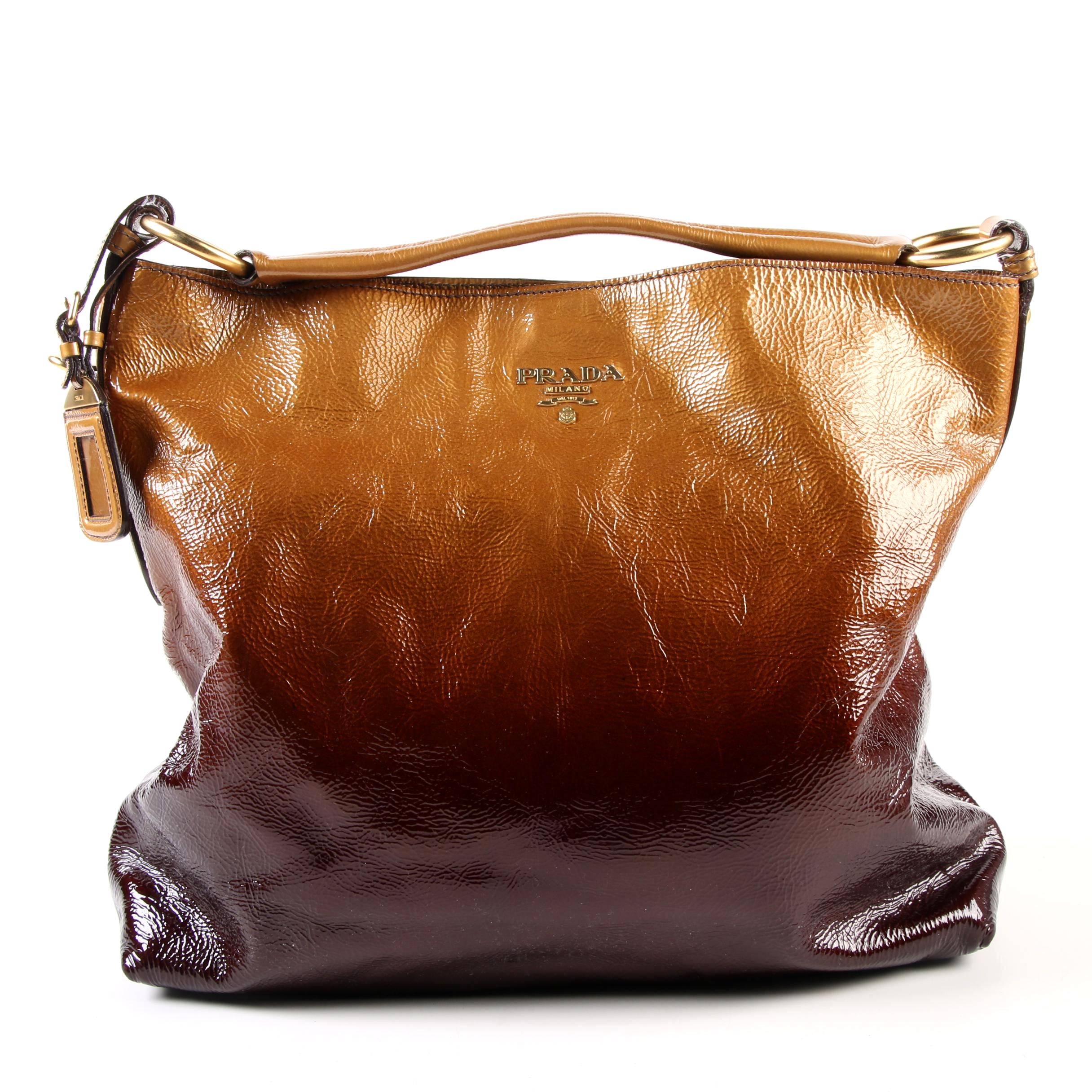 Prada Ombré Patent Leather Shoulder Bag