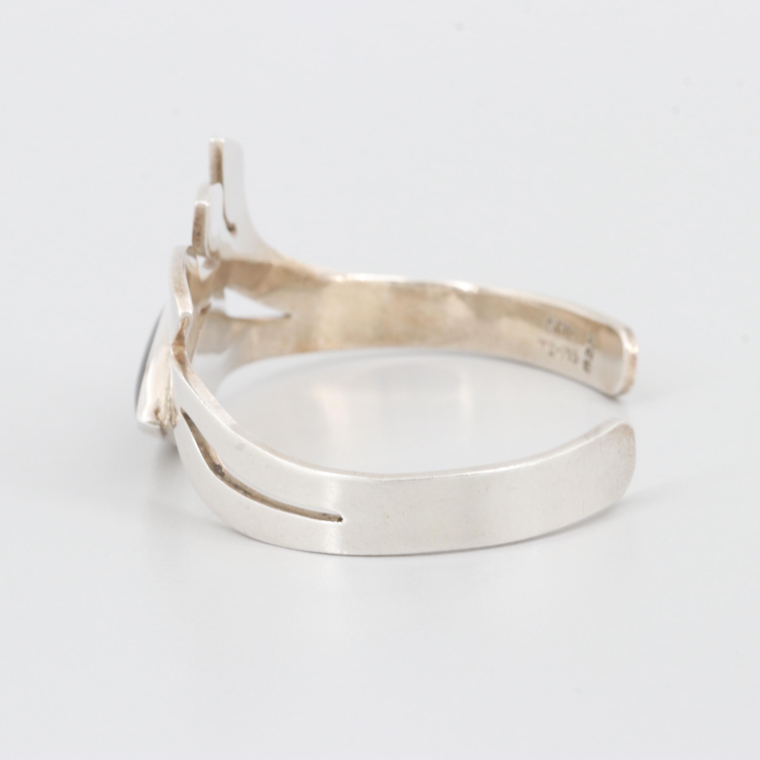 Mexican Sterling Silver Tiger's Eye Cuff Bracelet