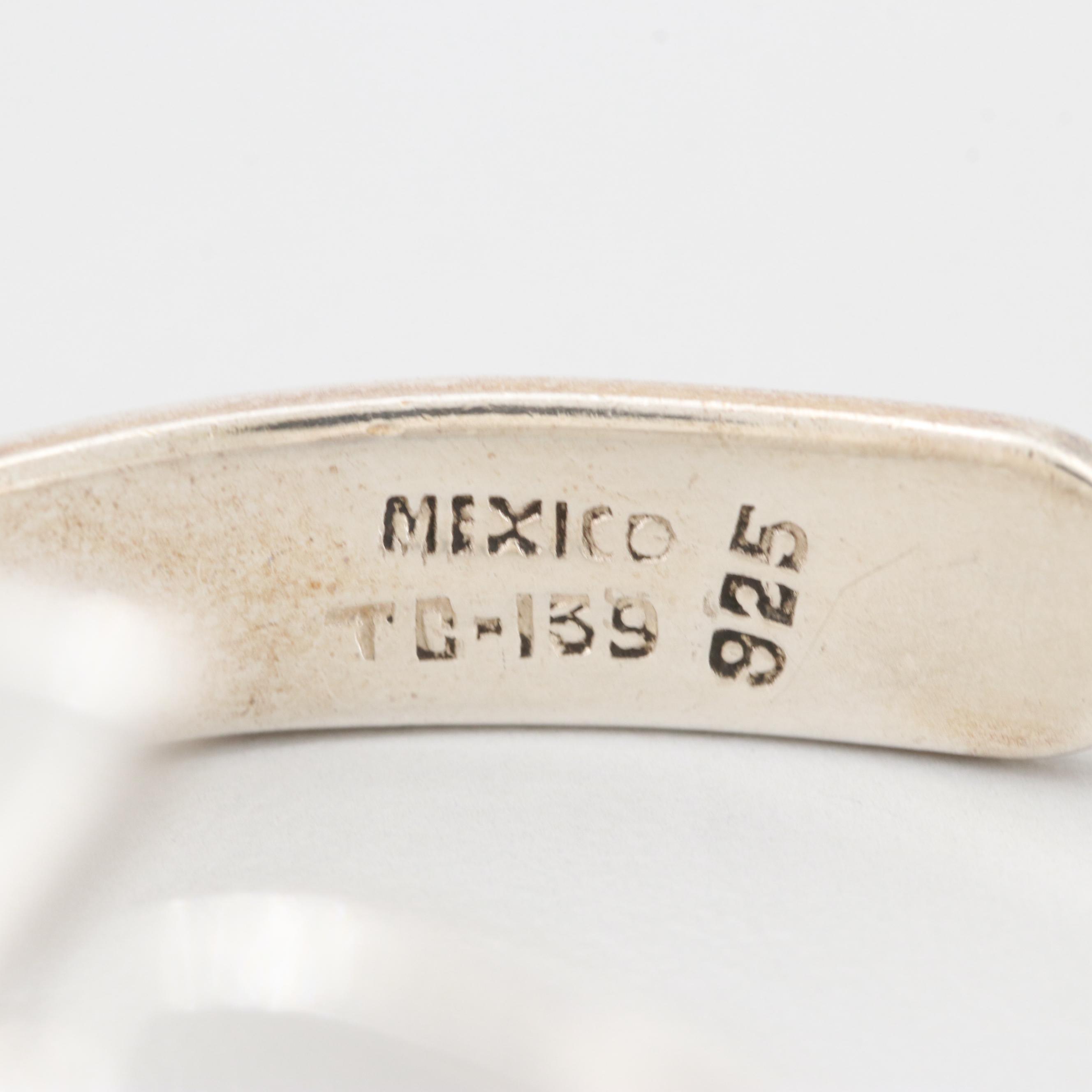 Mexican Sterling Silver Tiger's Eye Cuff Bracelet