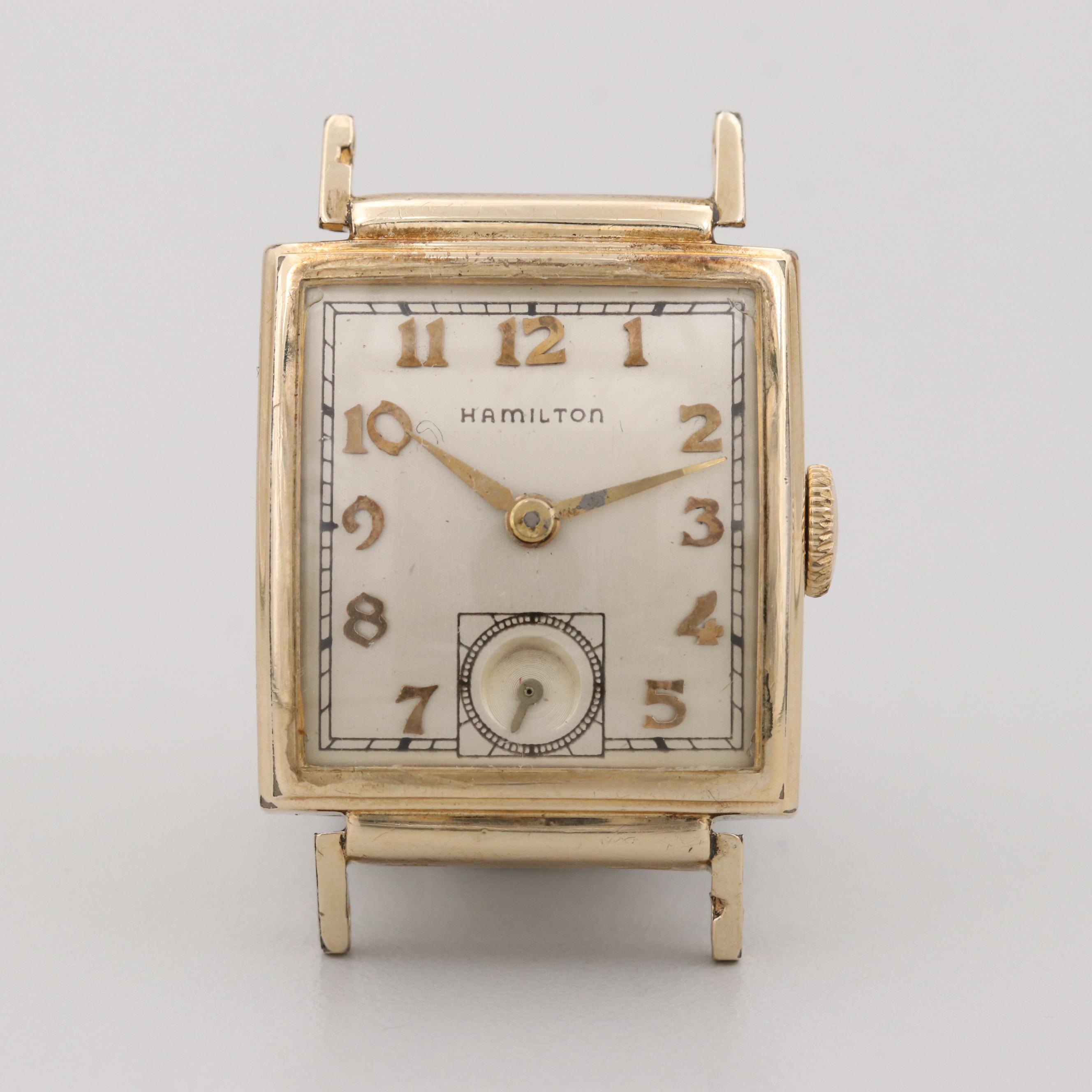Vintage Hamilton 14K Gold Filled Stem Wind Watch, Circa 1946