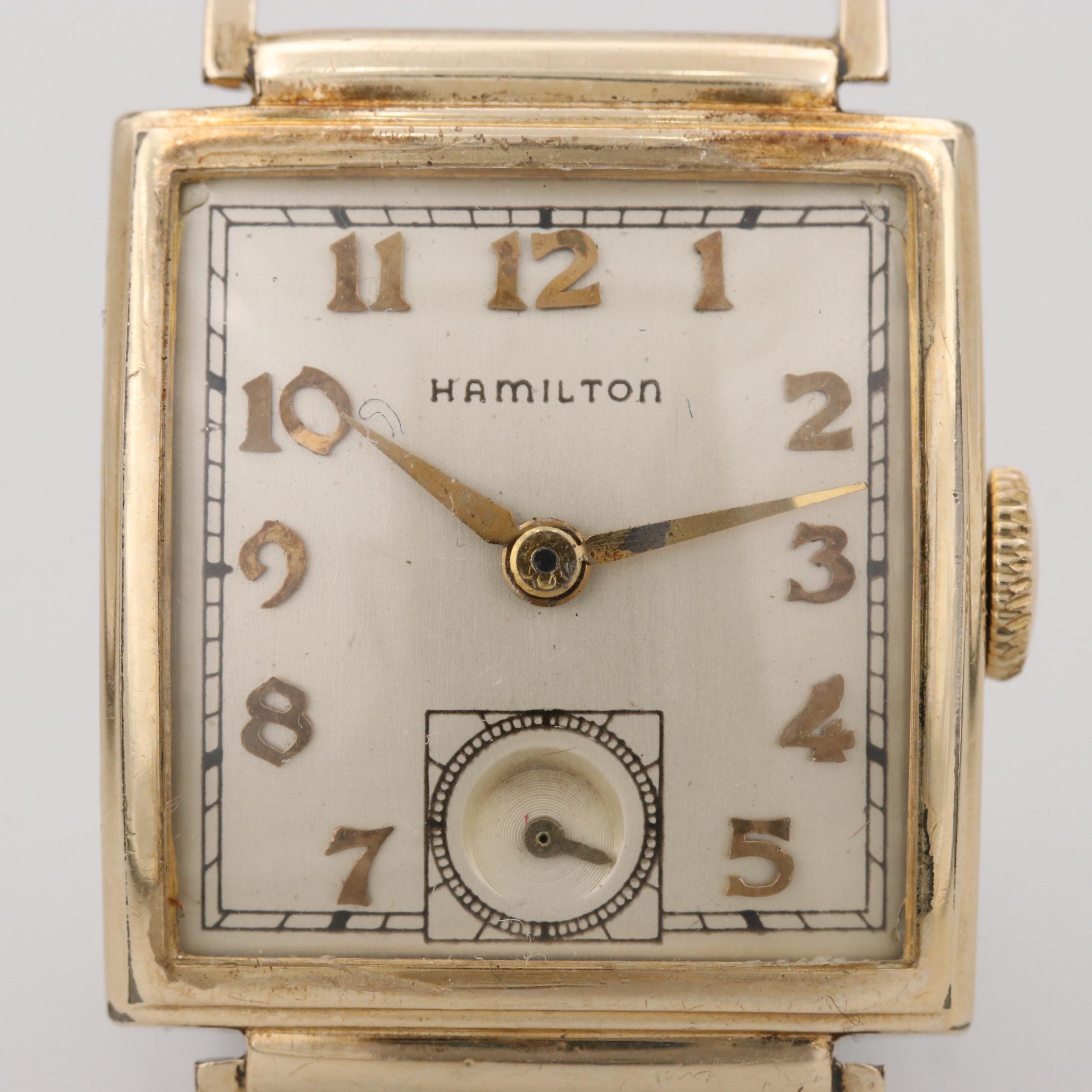 Vintage Hamilton 14K Gold Filled Stem Wind Watch, Circa 1946