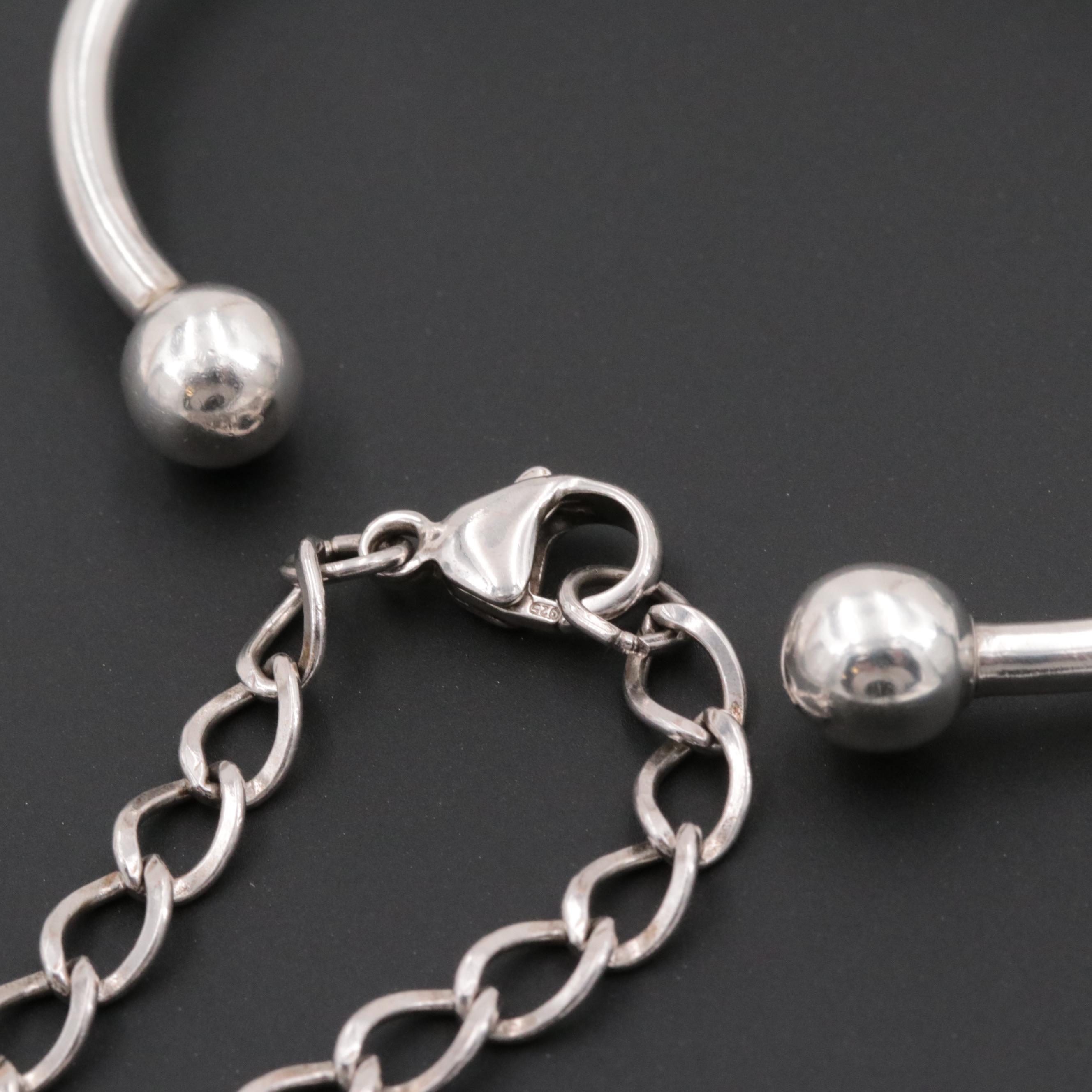 Sterling Silver Charm Bracelets with Hearts, Seashells, Crown and Lucky Charms