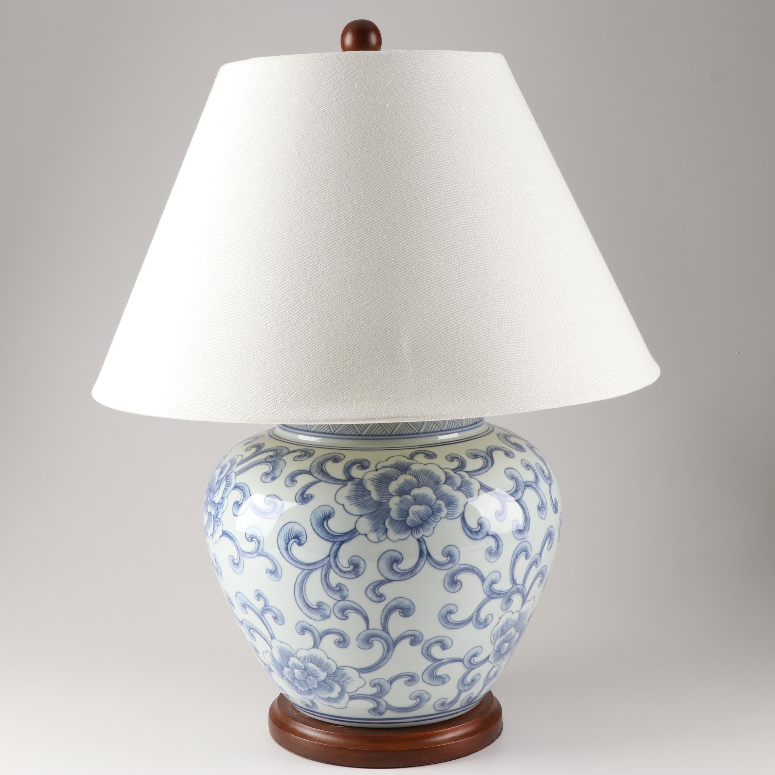 Lauren by Ralph Lauren Blue and White Chinoiserie Ceramic Table Lamp