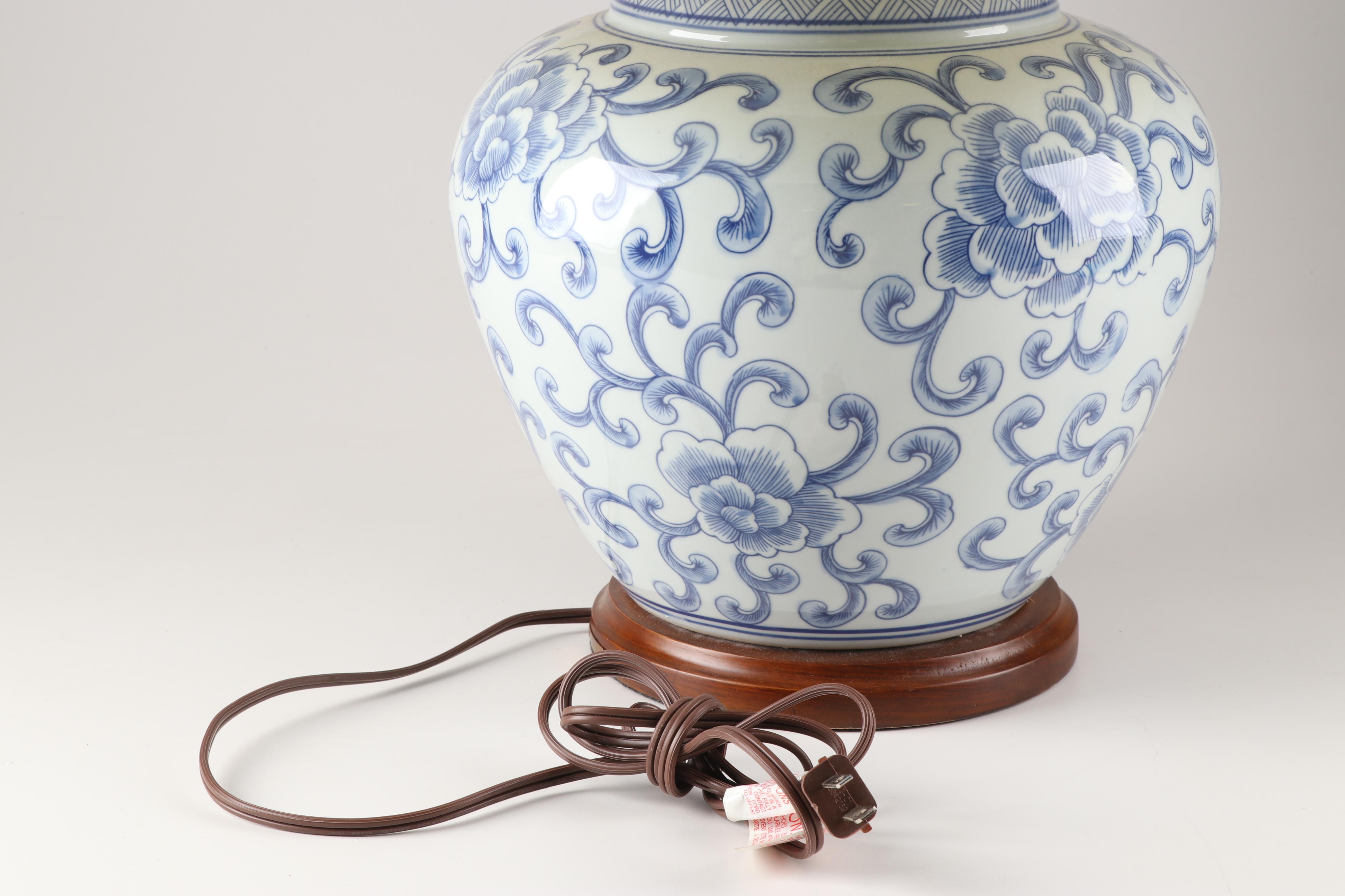 Lauren by Ralph Lauren Blue and White Chinoiserie Ceramic Table Lamp