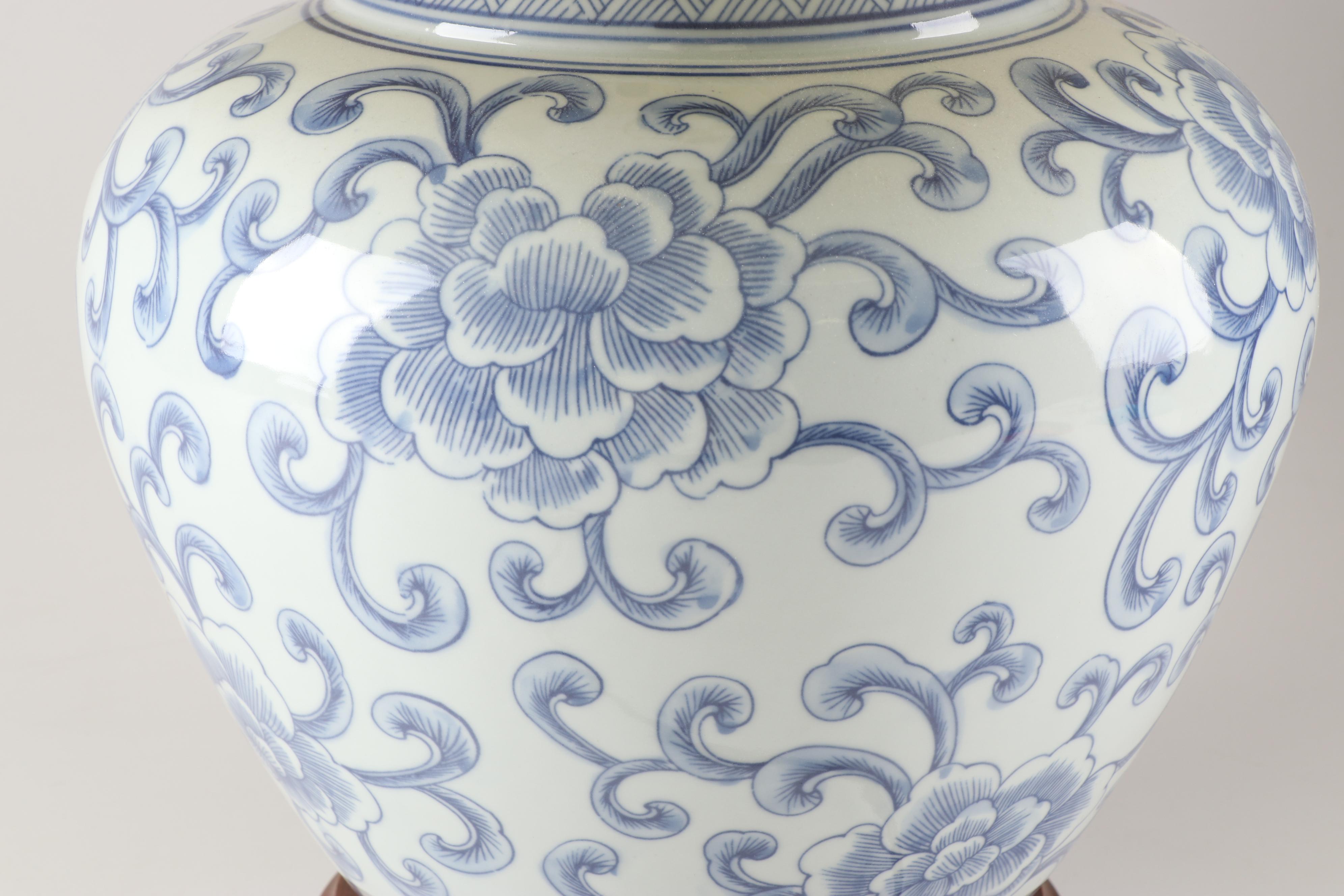Lauren by Ralph Lauren Blue and White Chinoiserie Ceramic Table Lamp