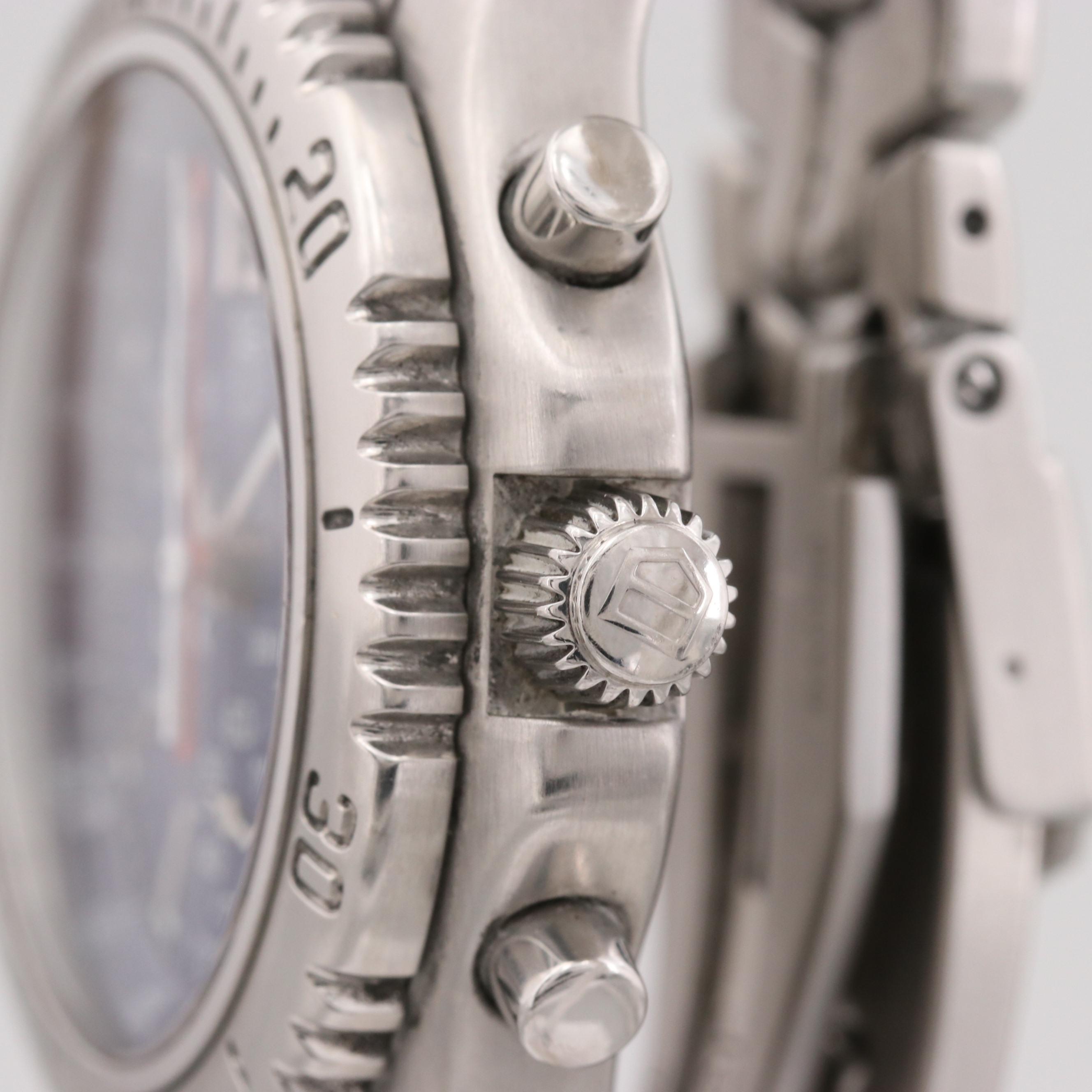 TAG Heuer Link Chronograph Blue Stainless Steel Watch