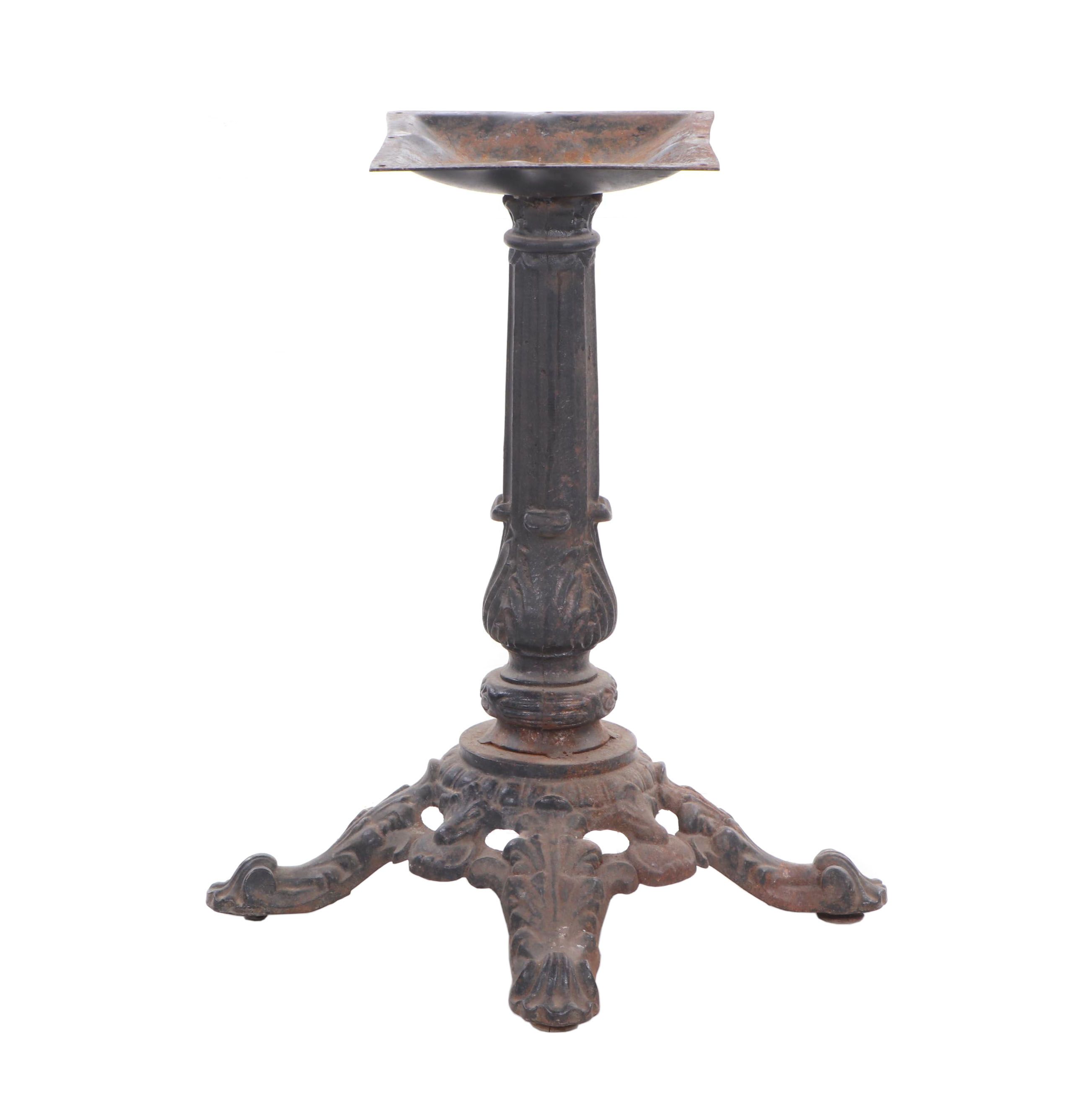 Victorian Cast Iron Pedestal Table Base, Antique