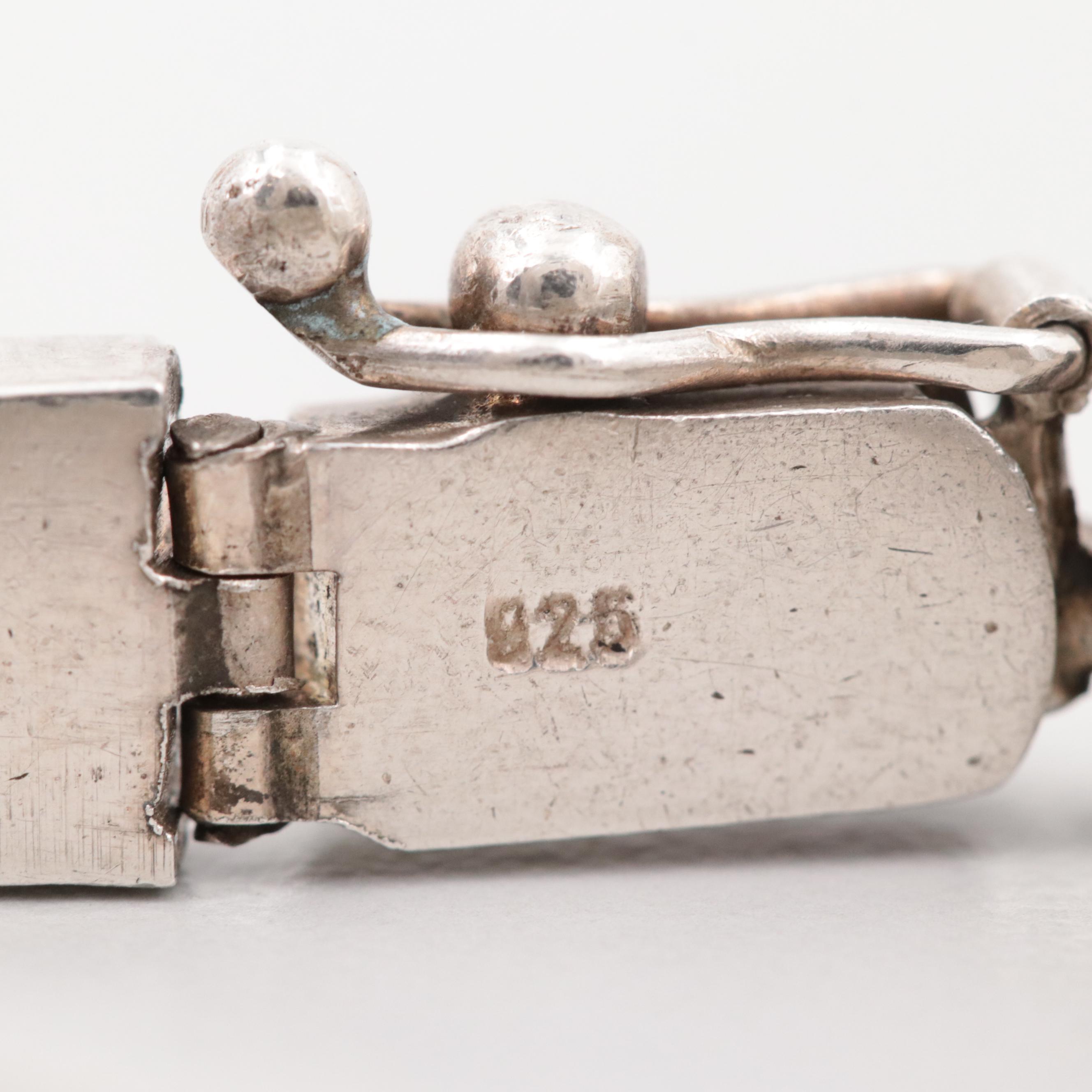 Sterling Silver Graduated Lapis Lazuli Malachite Bracelet