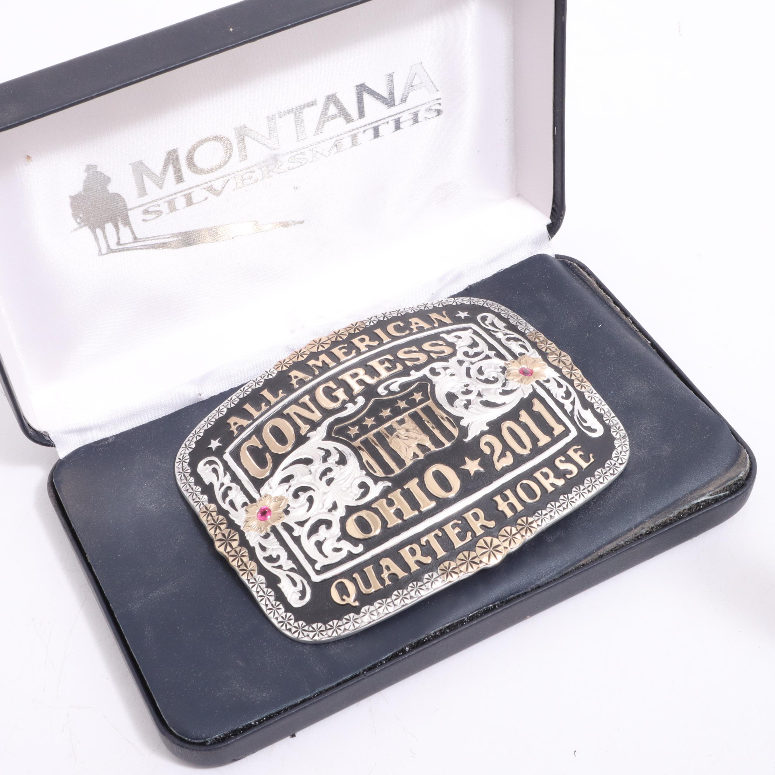 Montana Silversmiths "All American Quarter Horse Congress" Belt Buckles