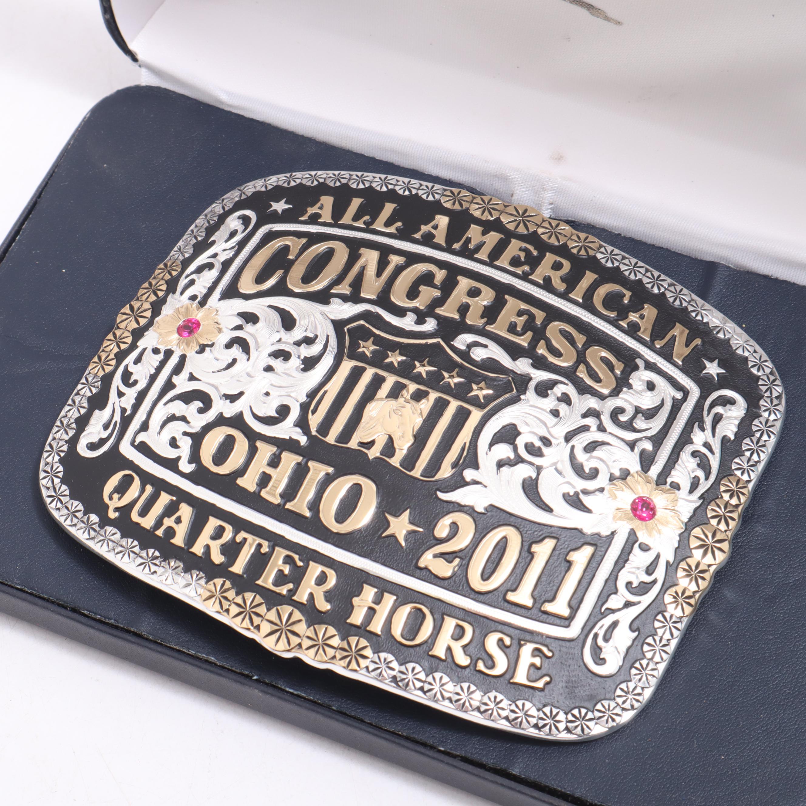 Montana Silversmiths "All American Quarter Horse Congress" Belt Buckles
