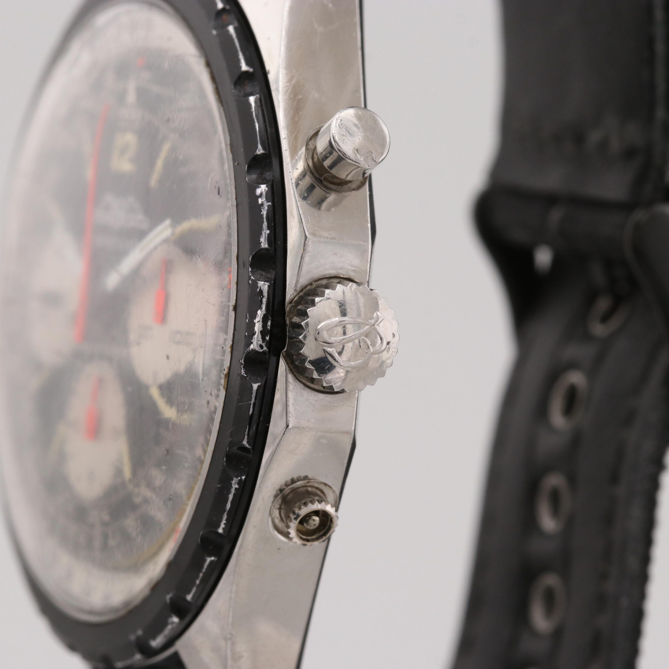 Vintage Breitling Navitimer Stainless Steel Stem Wind Chronograph Watch