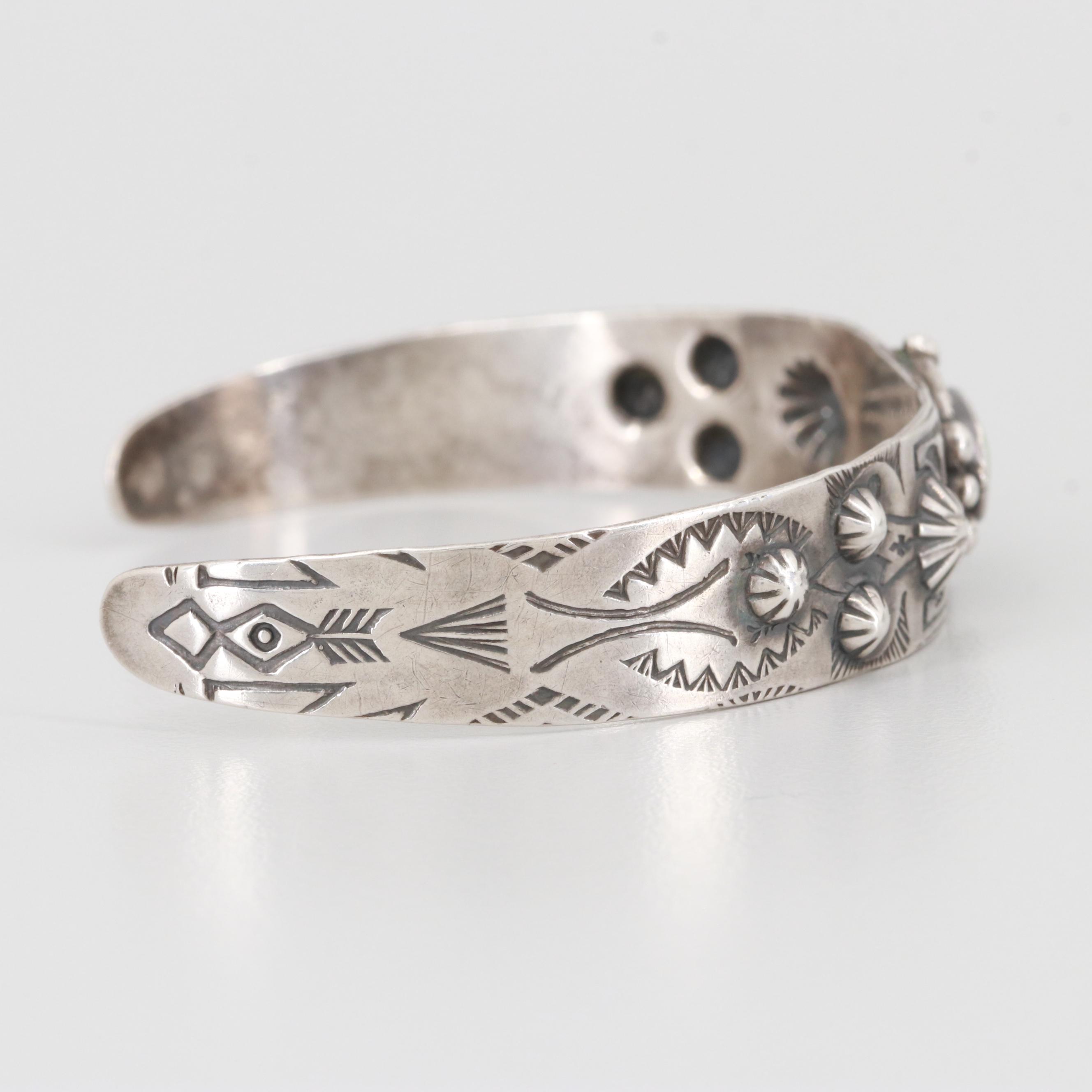 Southwestern Style Sterling Silver Turquoise Cuff Bracelet