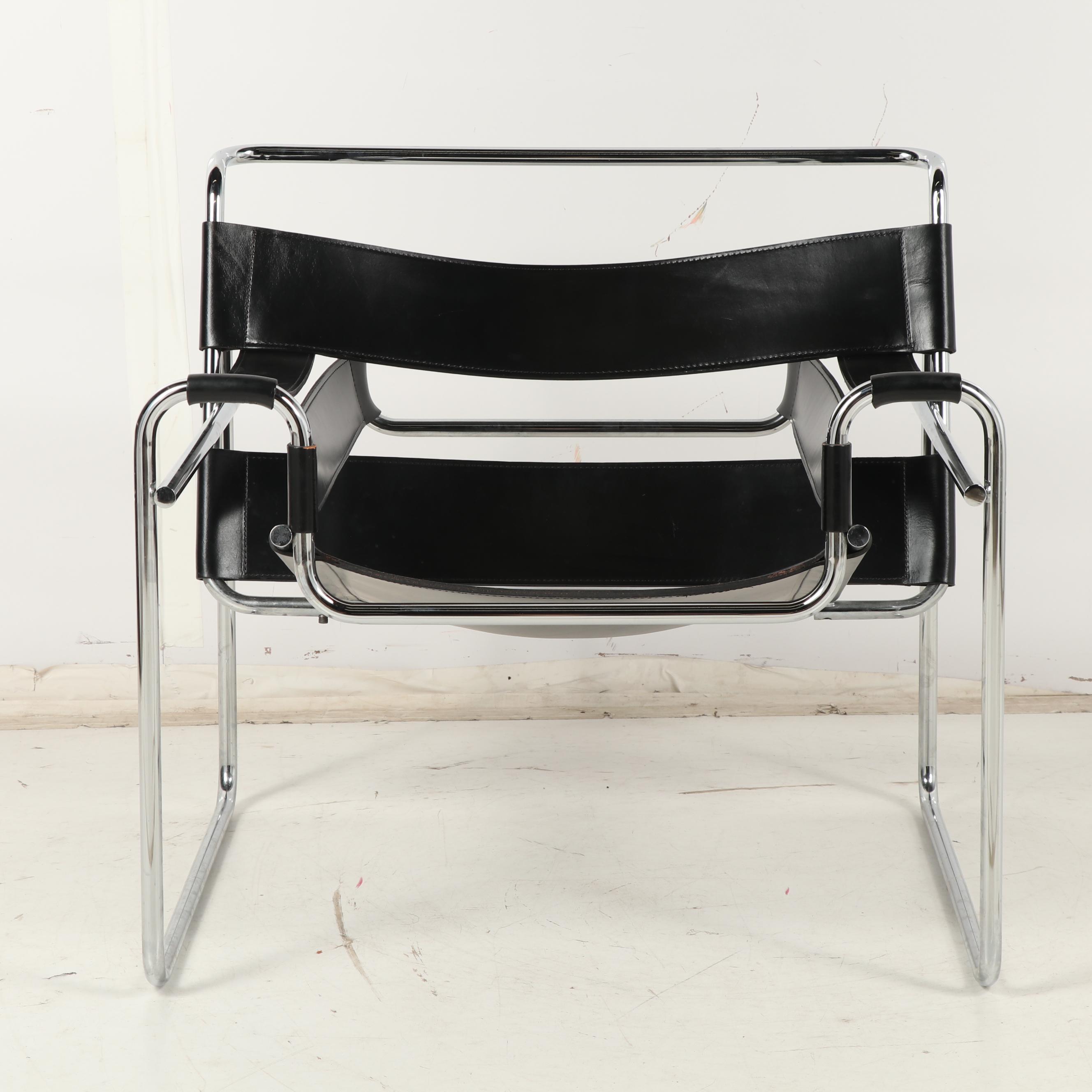 Knoll, Inc. Steel and Leather Marcel Breuer "Wassily" Armchair