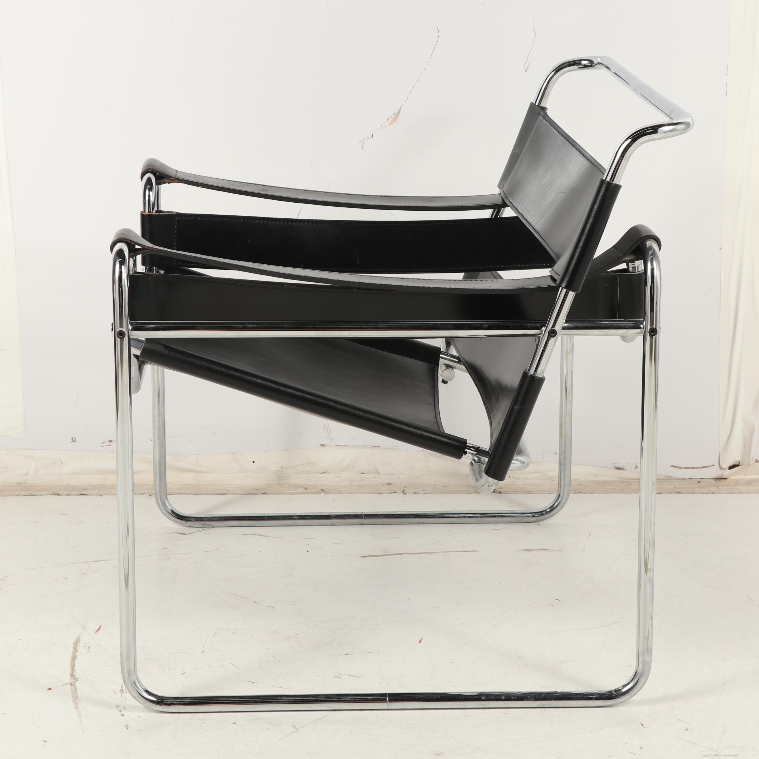 Knoll, Inc. Steel and Leather Marcel Breuer "Wassily" Armchair