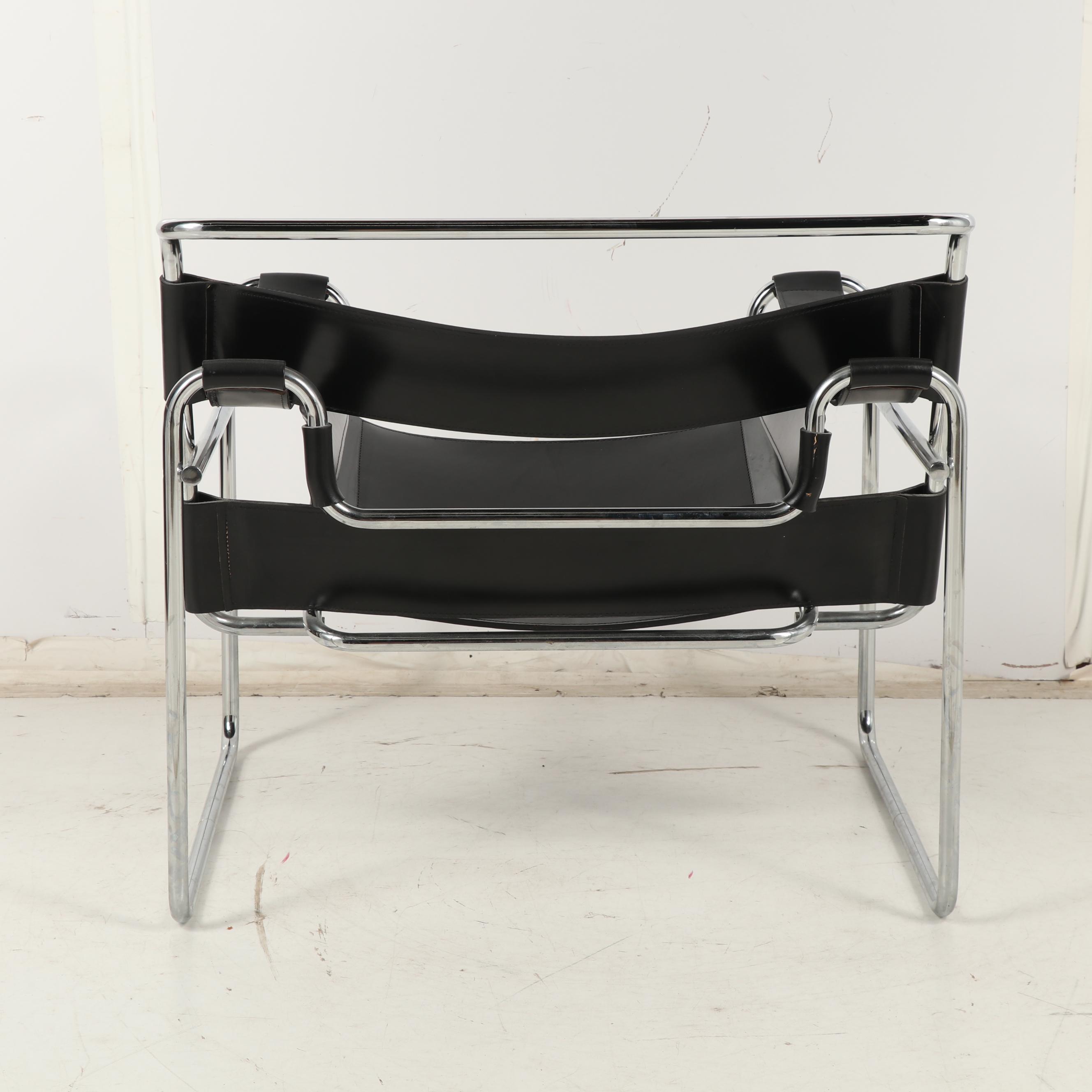 Knoll, Inc. Steel and Leather Marcel Breuer "Wassily" Armchair