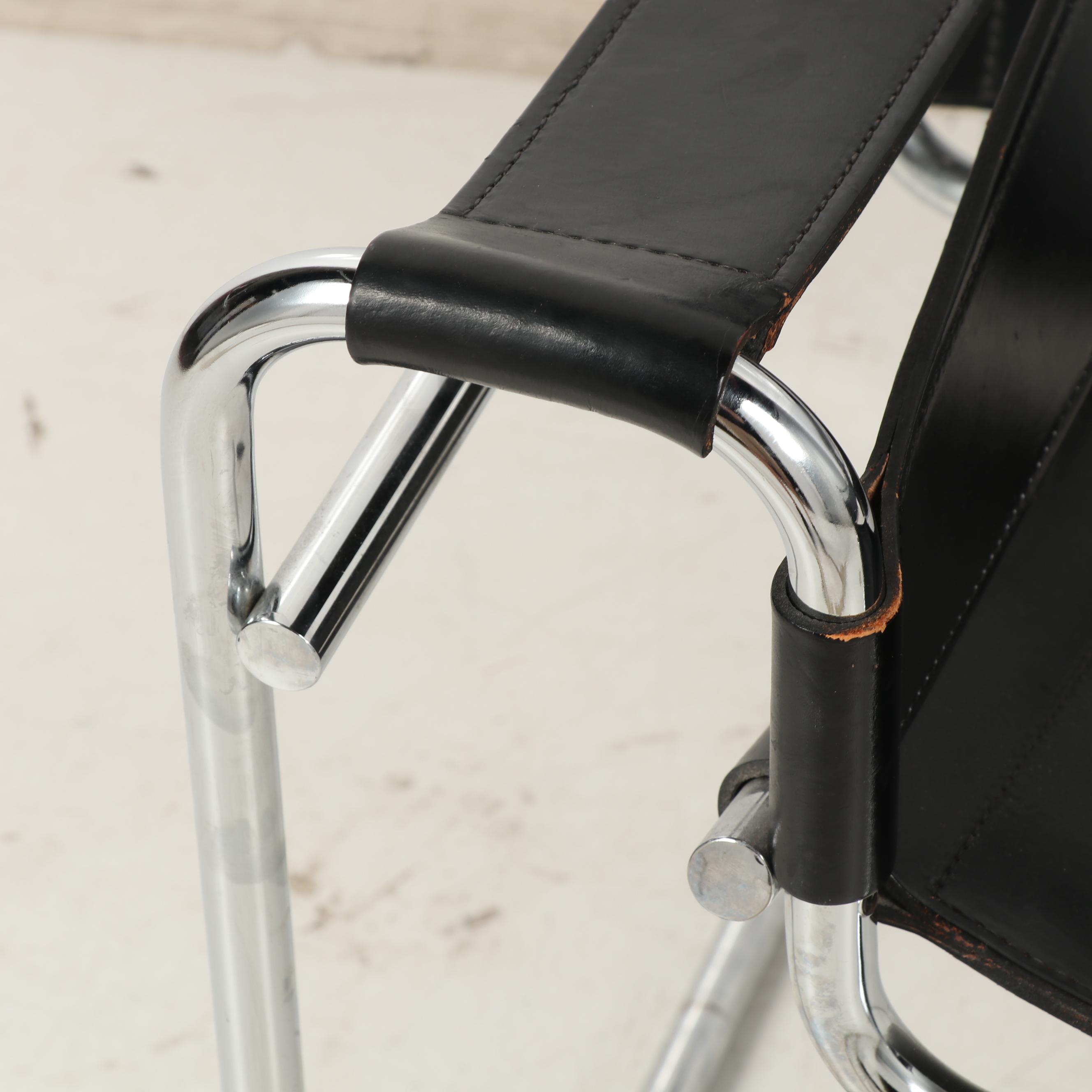 Knoll, Inc. Steel and Leather Marcel Breuer "Wassily" Armchair