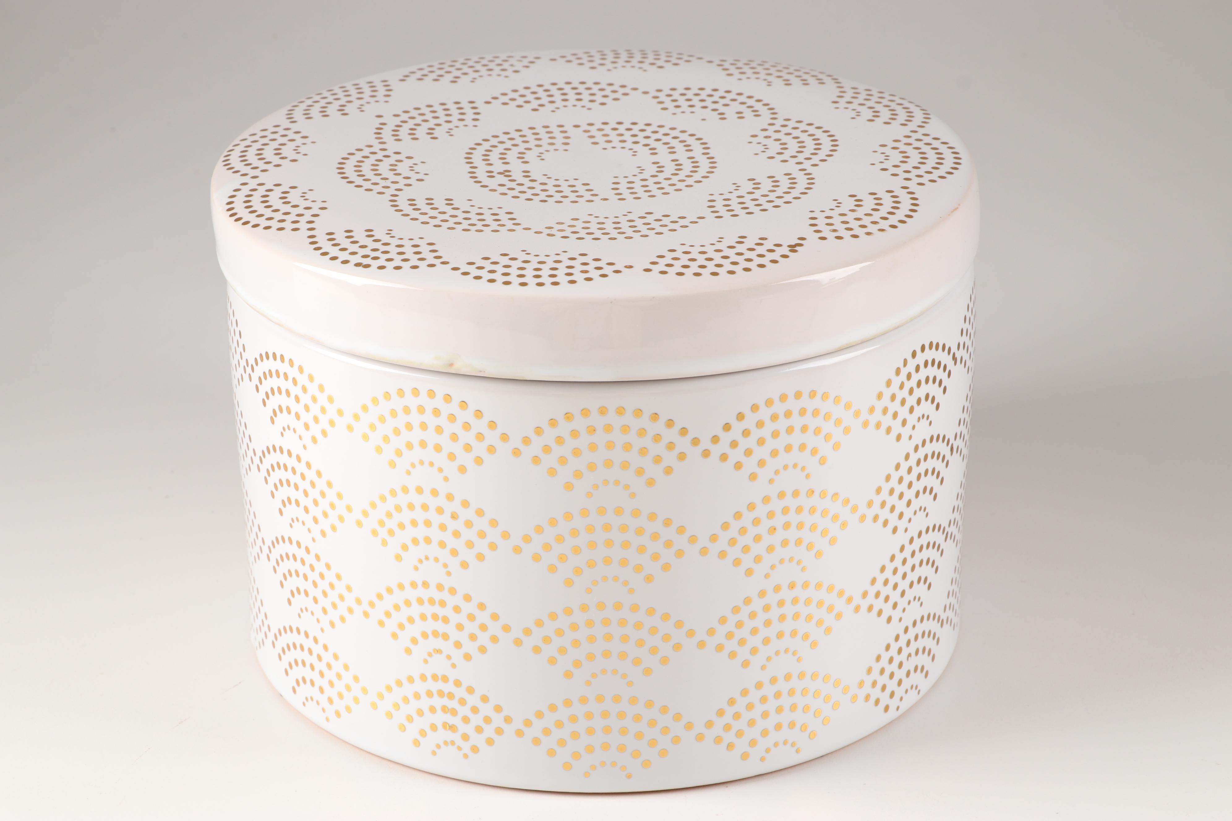 Contemporary White and Gold Storage Canisters