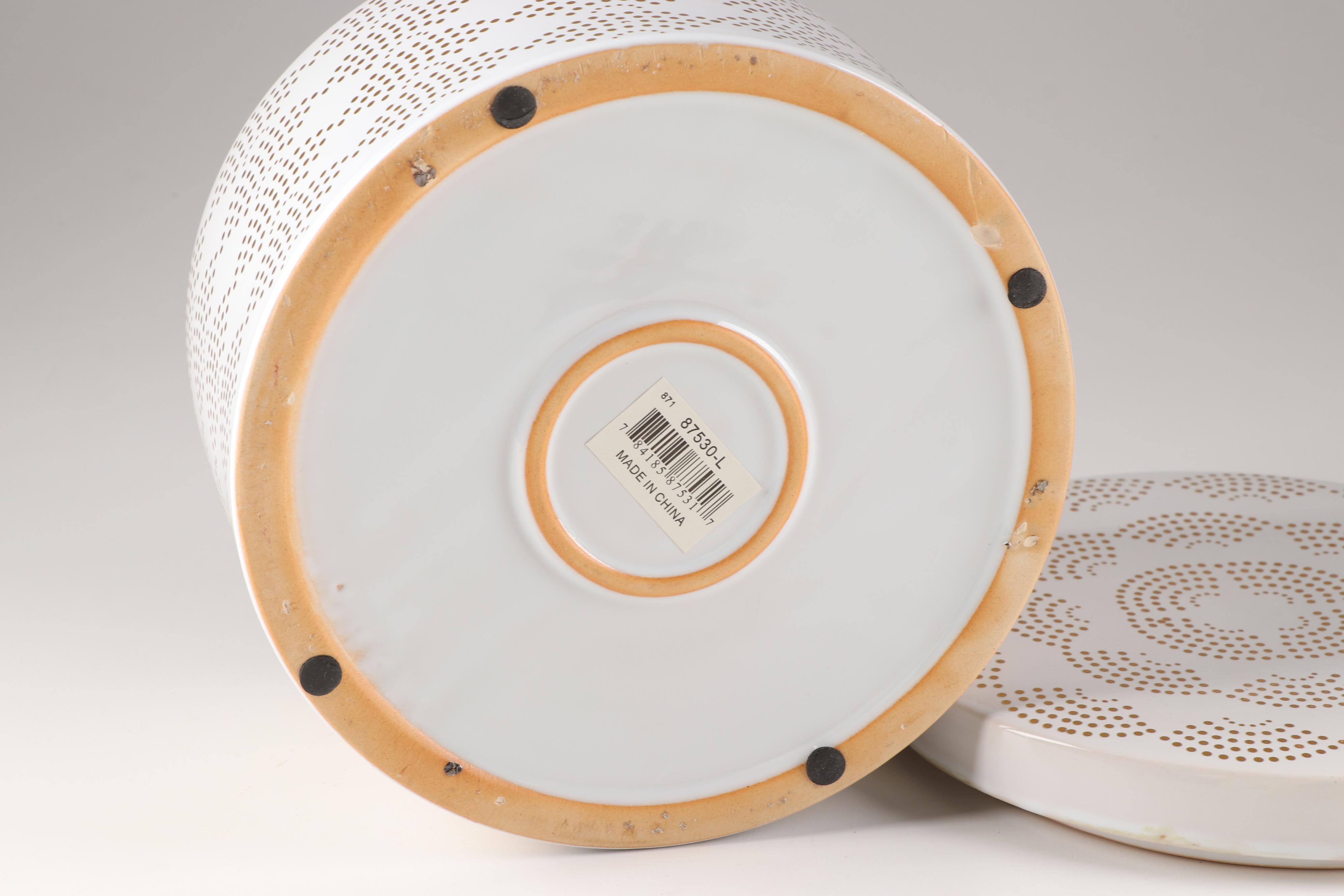 Contemporary White and Gold Storage Canisters