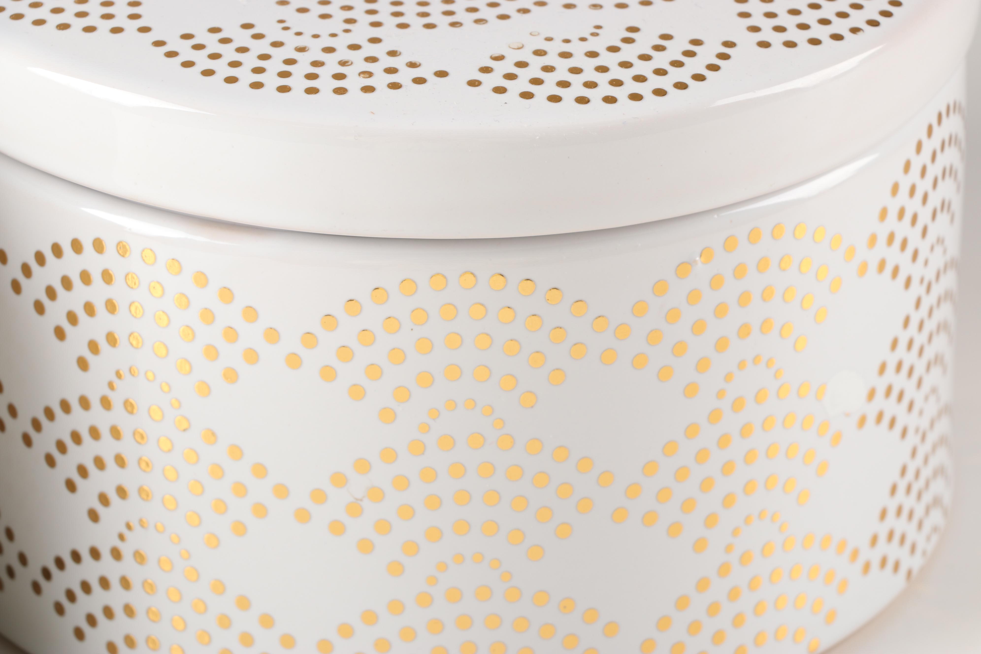 Contemporary White and Gold Storage Canisters