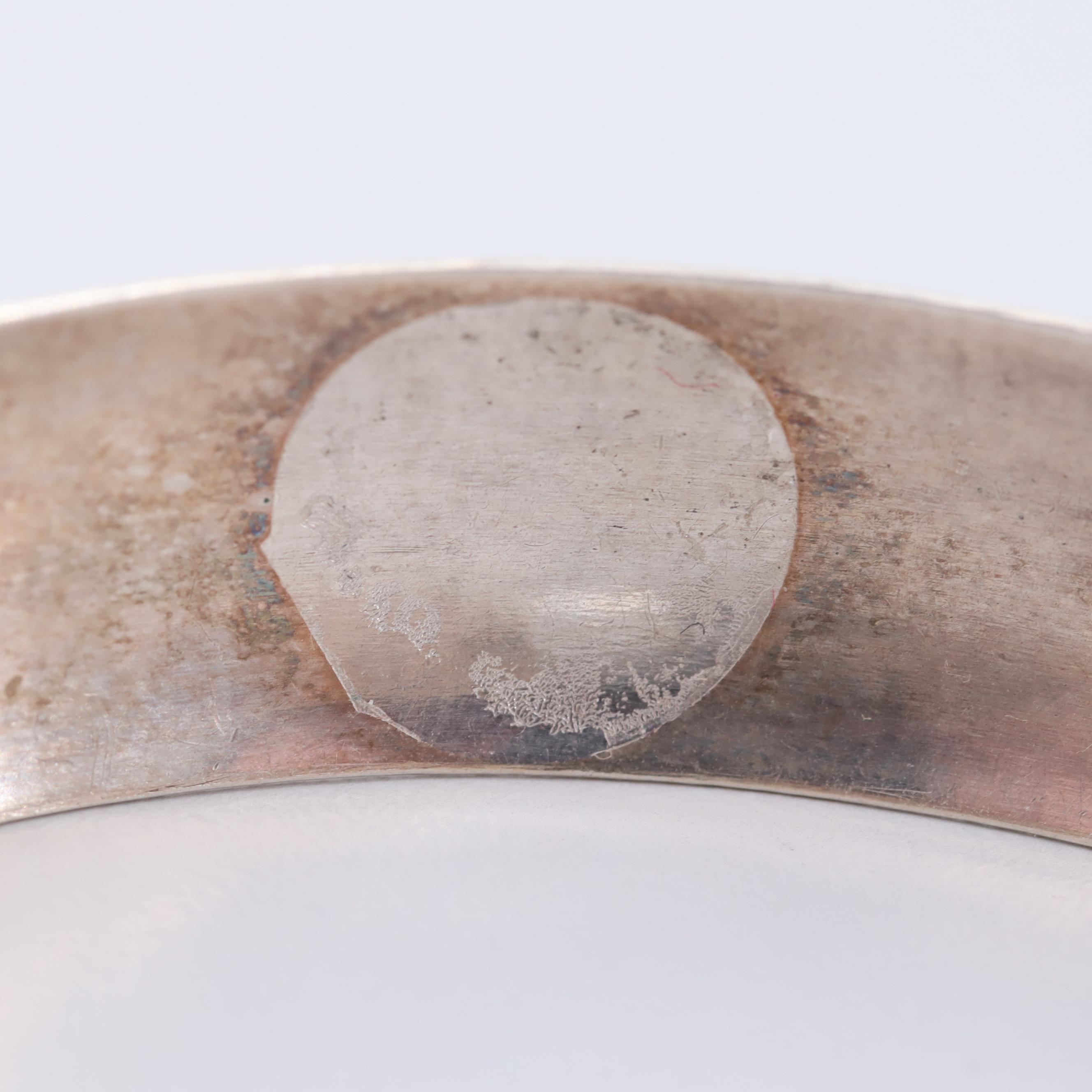 Polish 800 Silver Floral Motif Cuff Bracelet