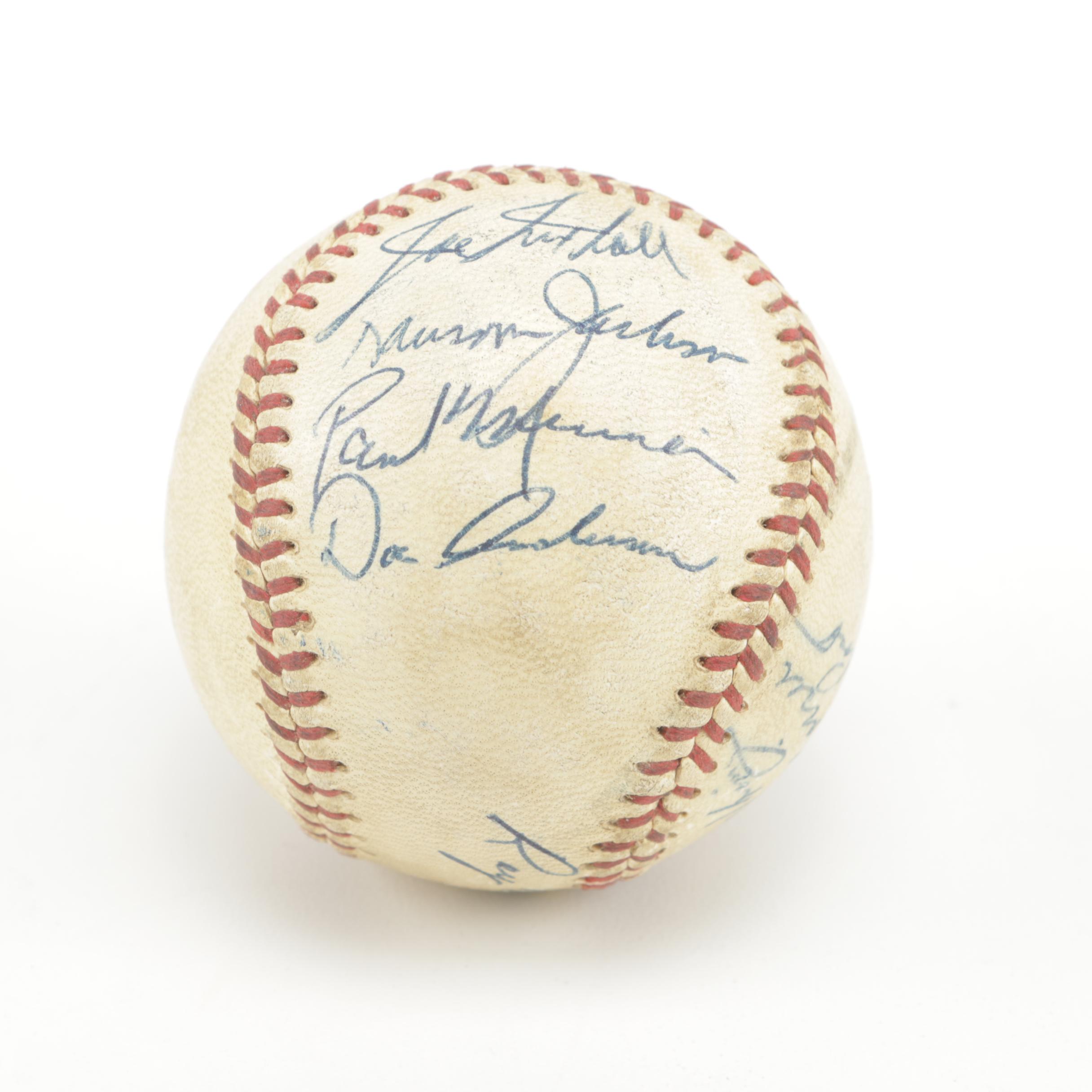 Mid Century Signed Baseball with Cincinnati Reds Players