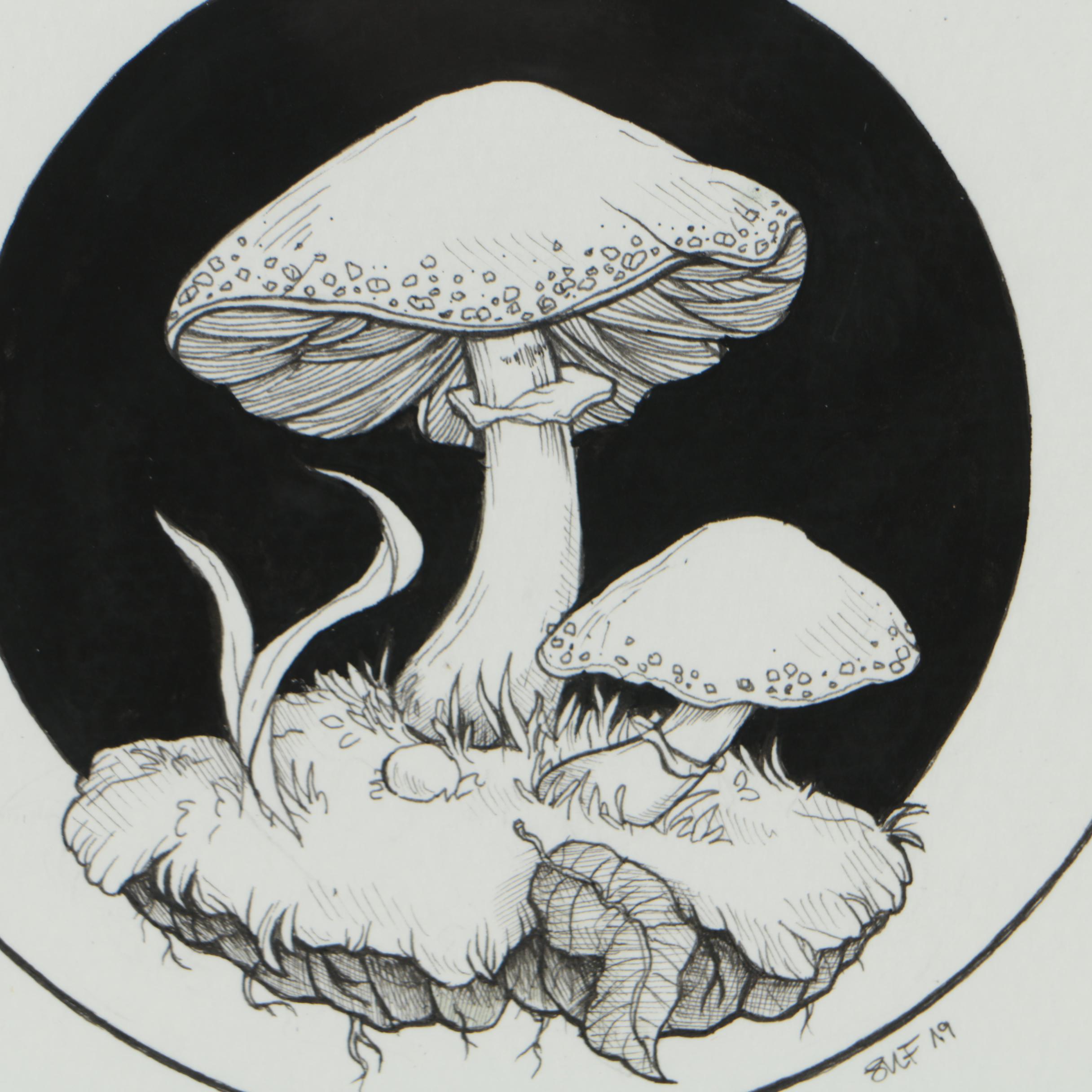 Shannon Fitch Embellished Ink Drawing "Tedious and Brief"