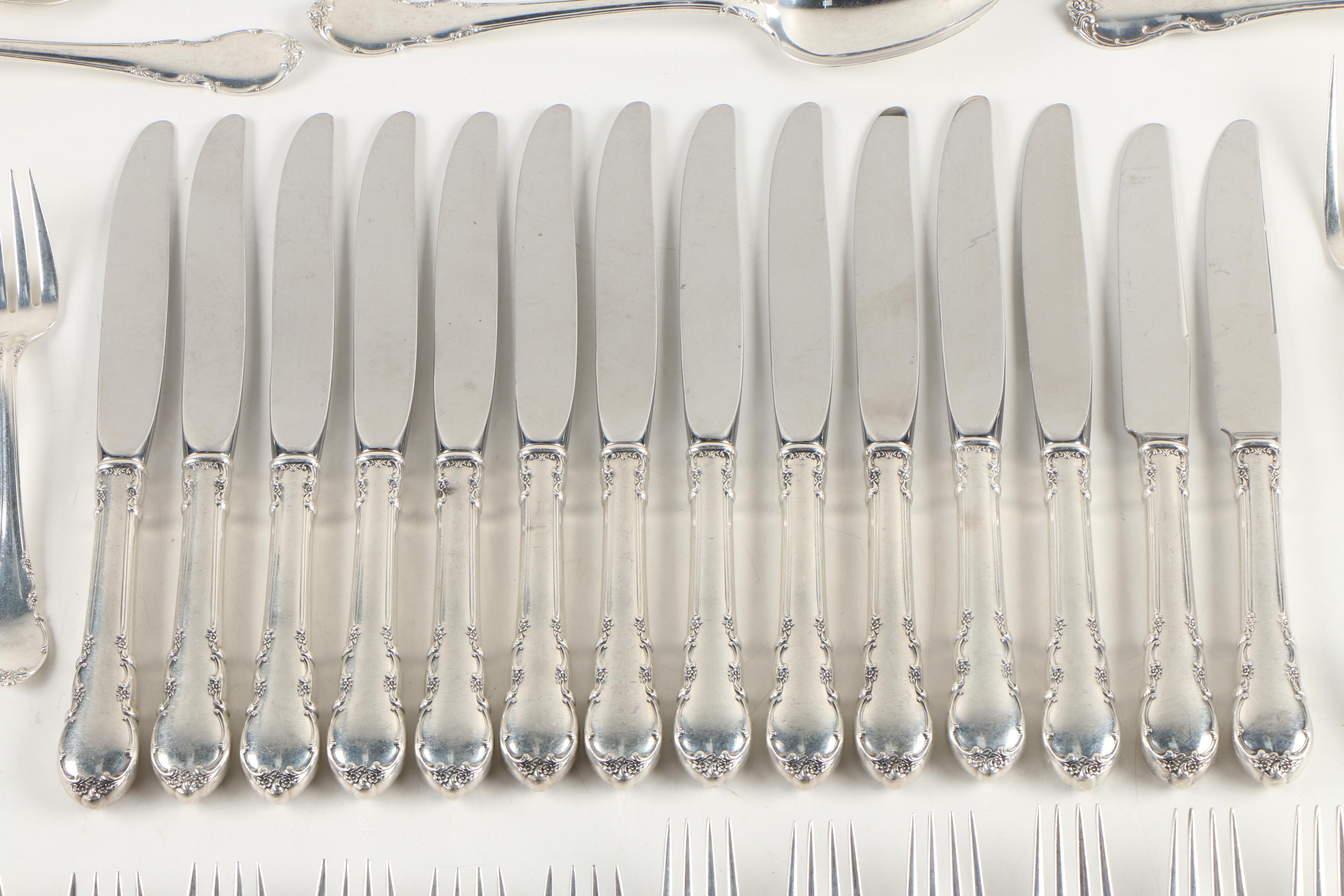 Lunt "Modern Victorian" Sterling Silver Flatware, Mid-Century