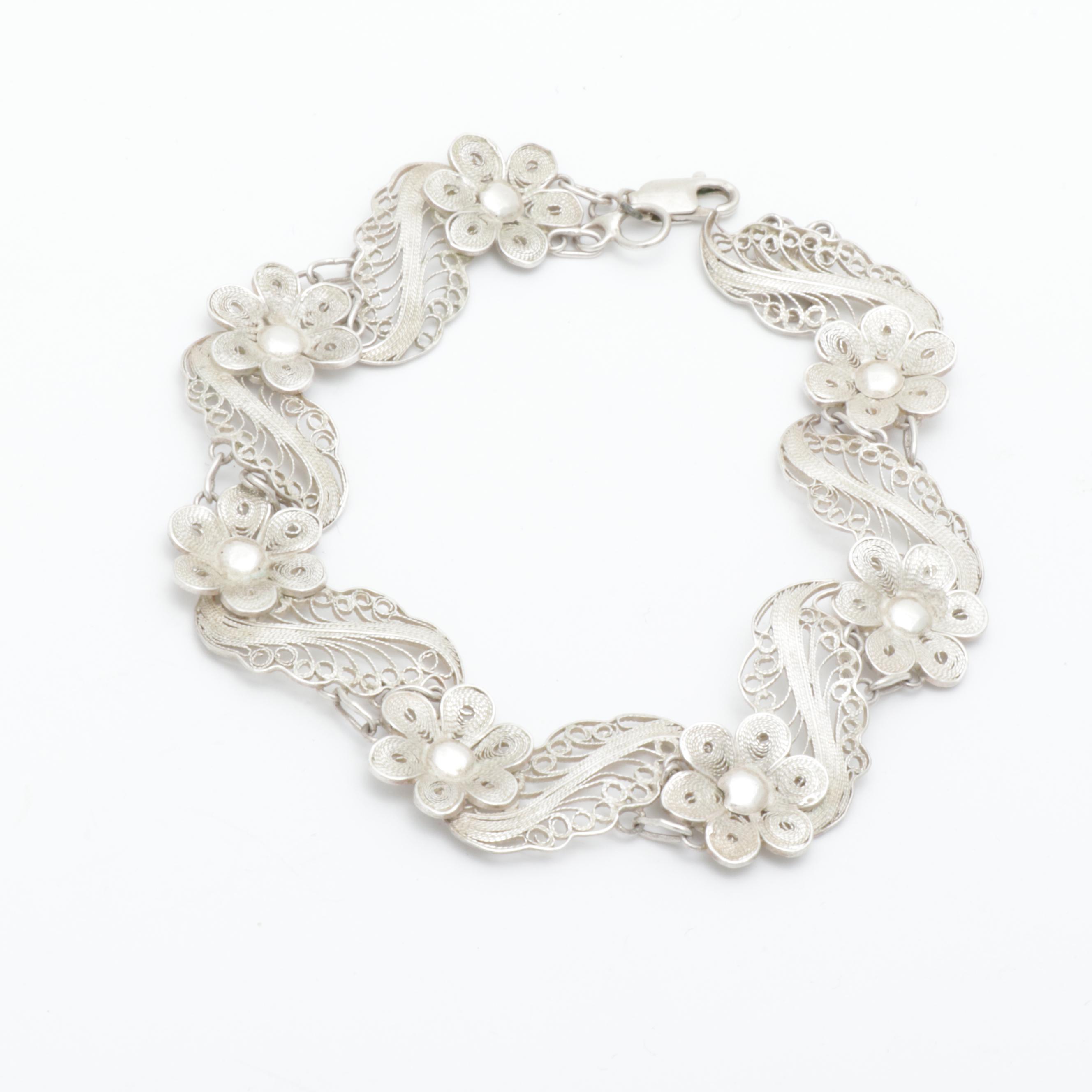 Sterling Silver Filigree Bracelet