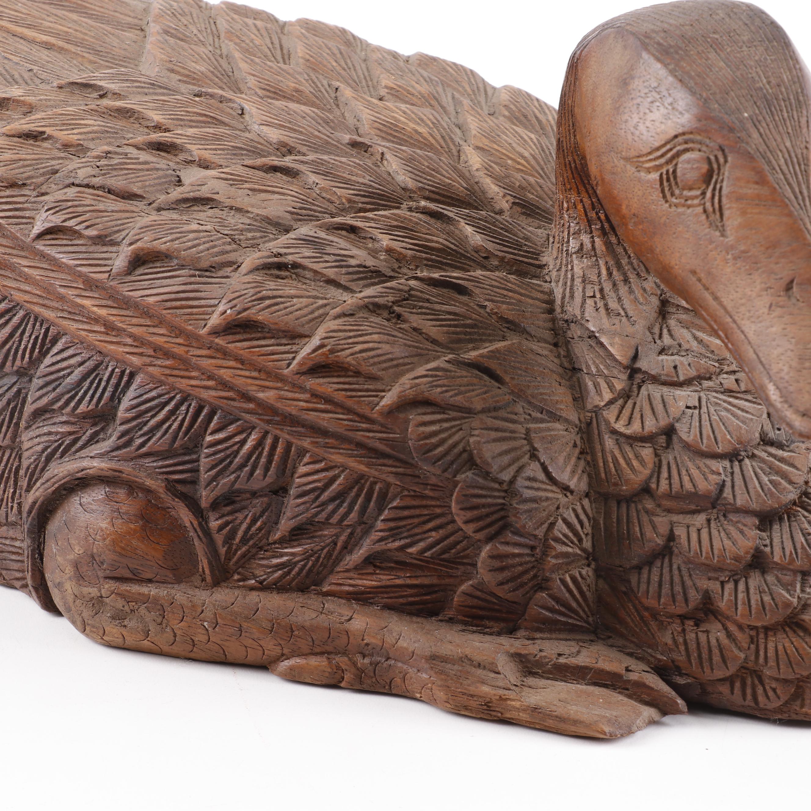 Hand Carved Teak Duck