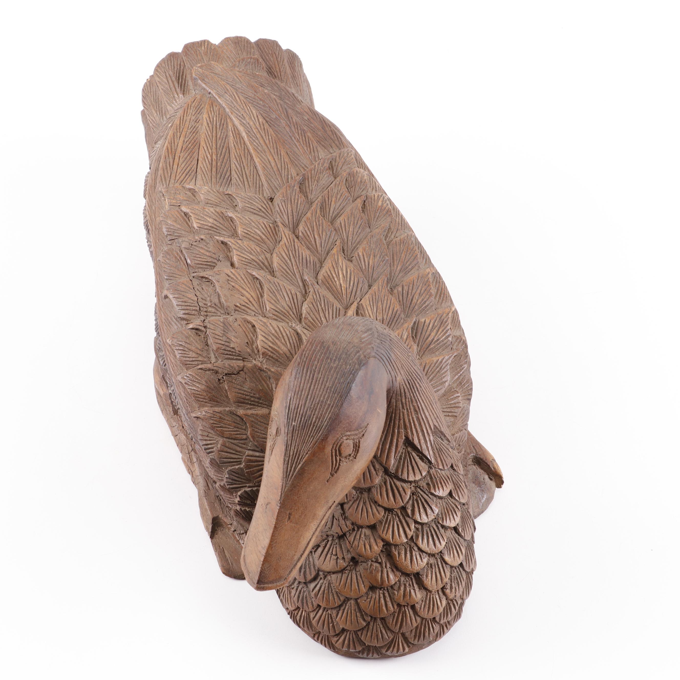 Hand Carved Teak Duck
