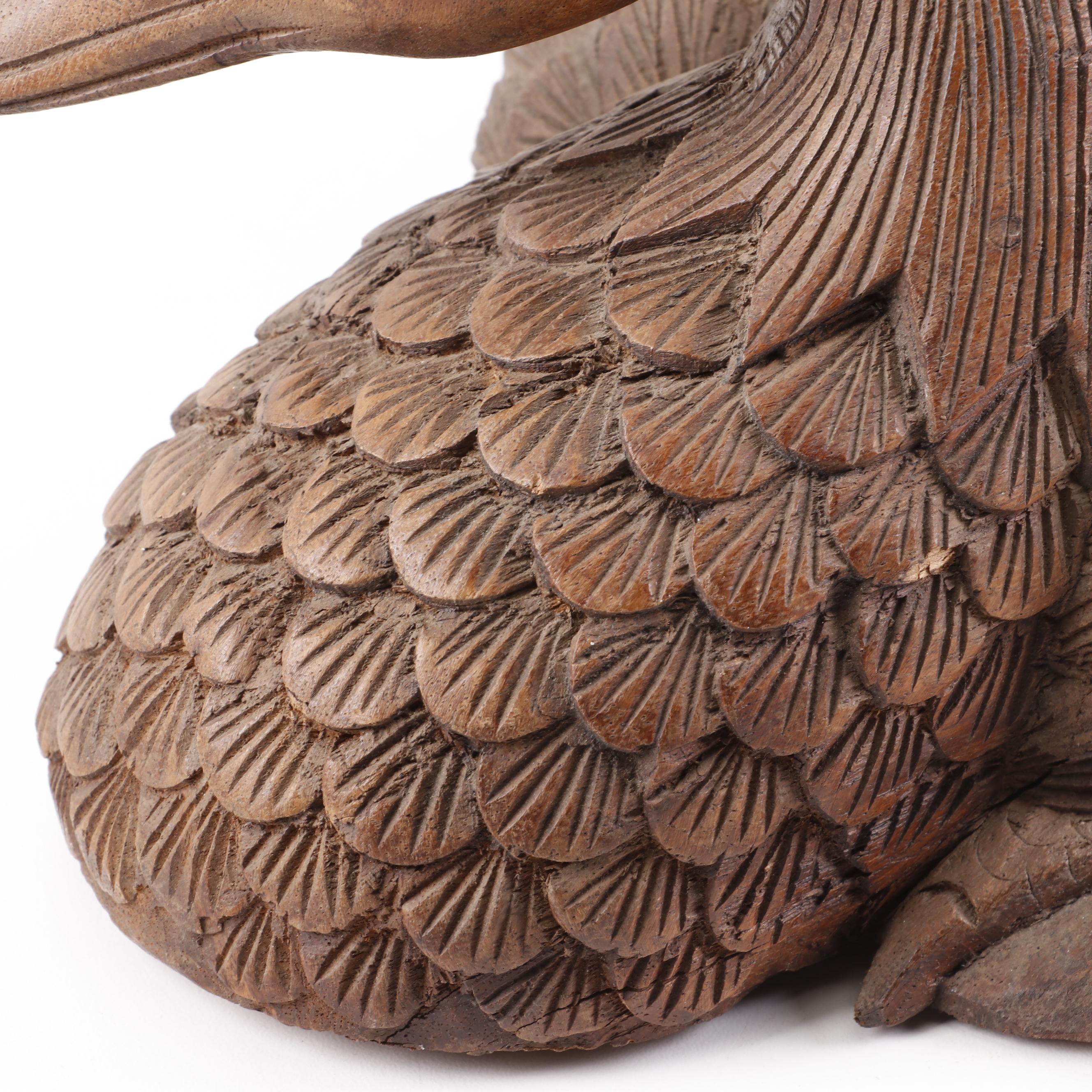 Hand Carved Teak Duck