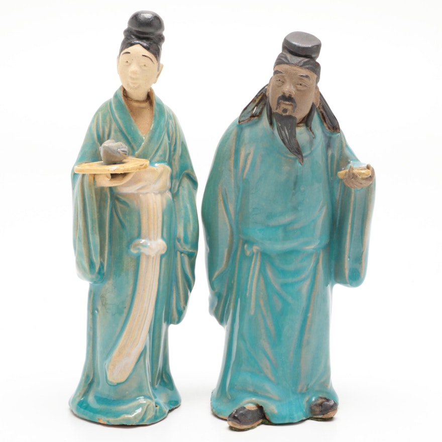 Chinese Shiwan Style Ceramic Figurines, Early 20th Century