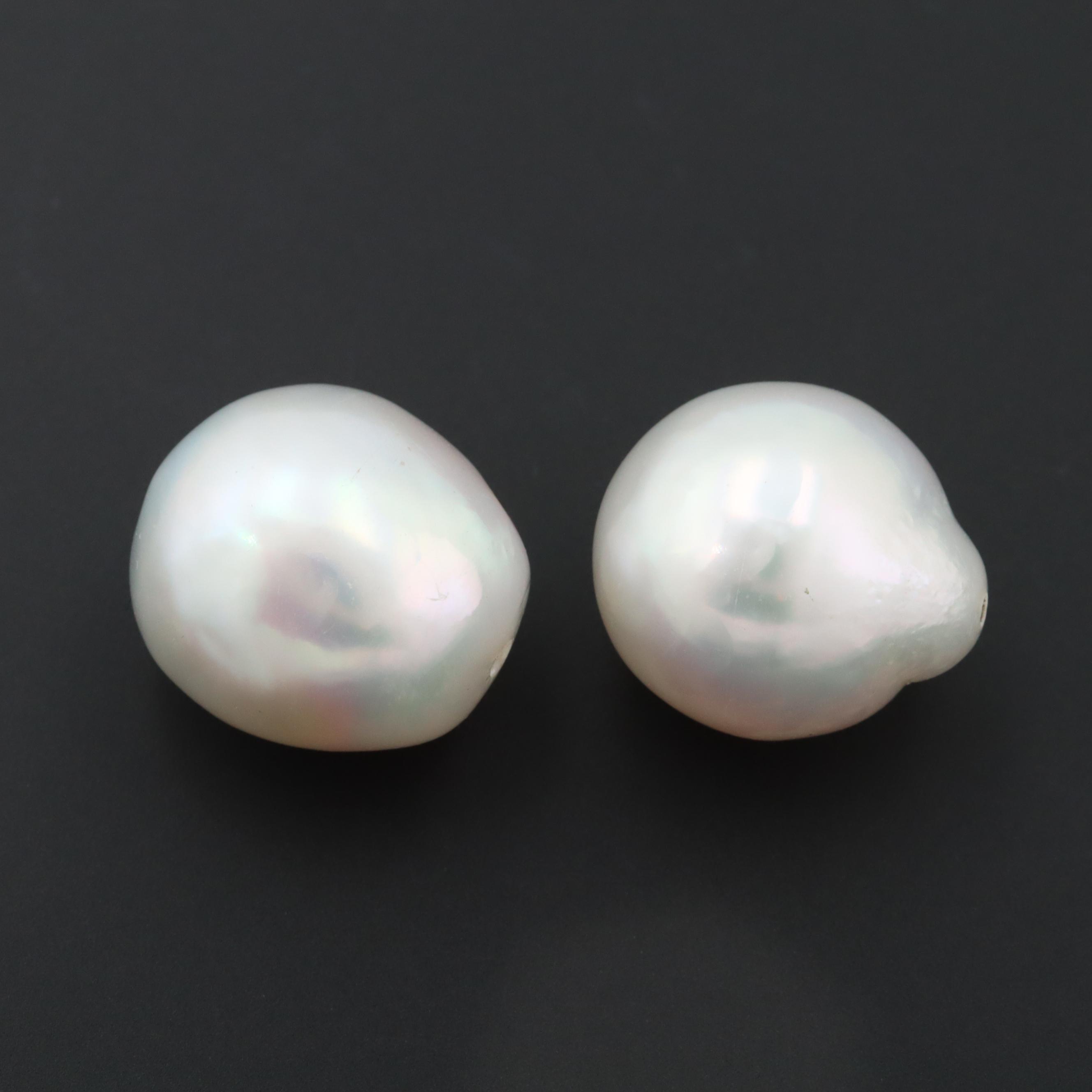 Loose Half Drilled Drop Shaped Cultured Pearls