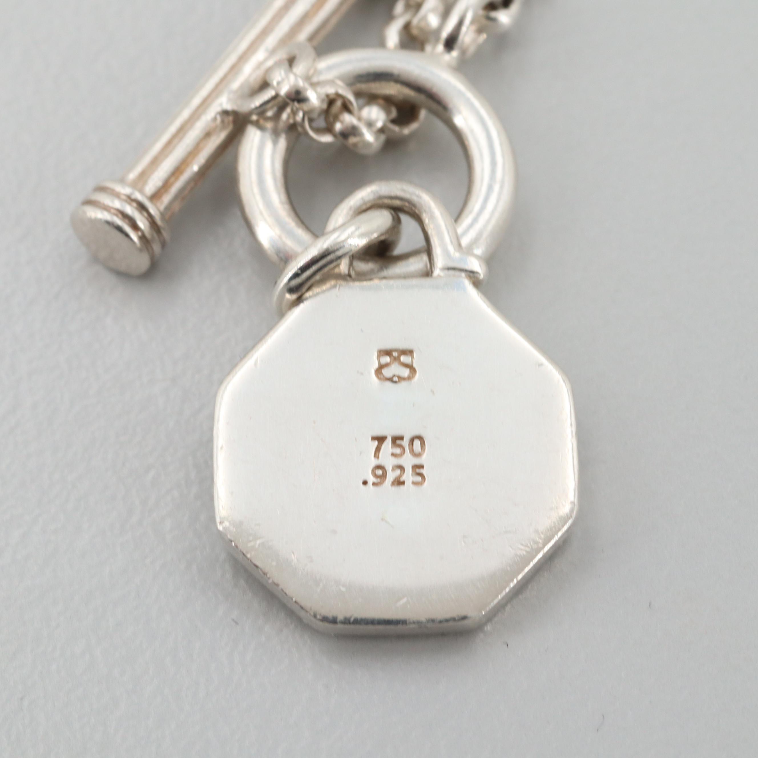 Slane Sterling Silver Toggle Necklace with 18K Yellow Gold Bee Accent