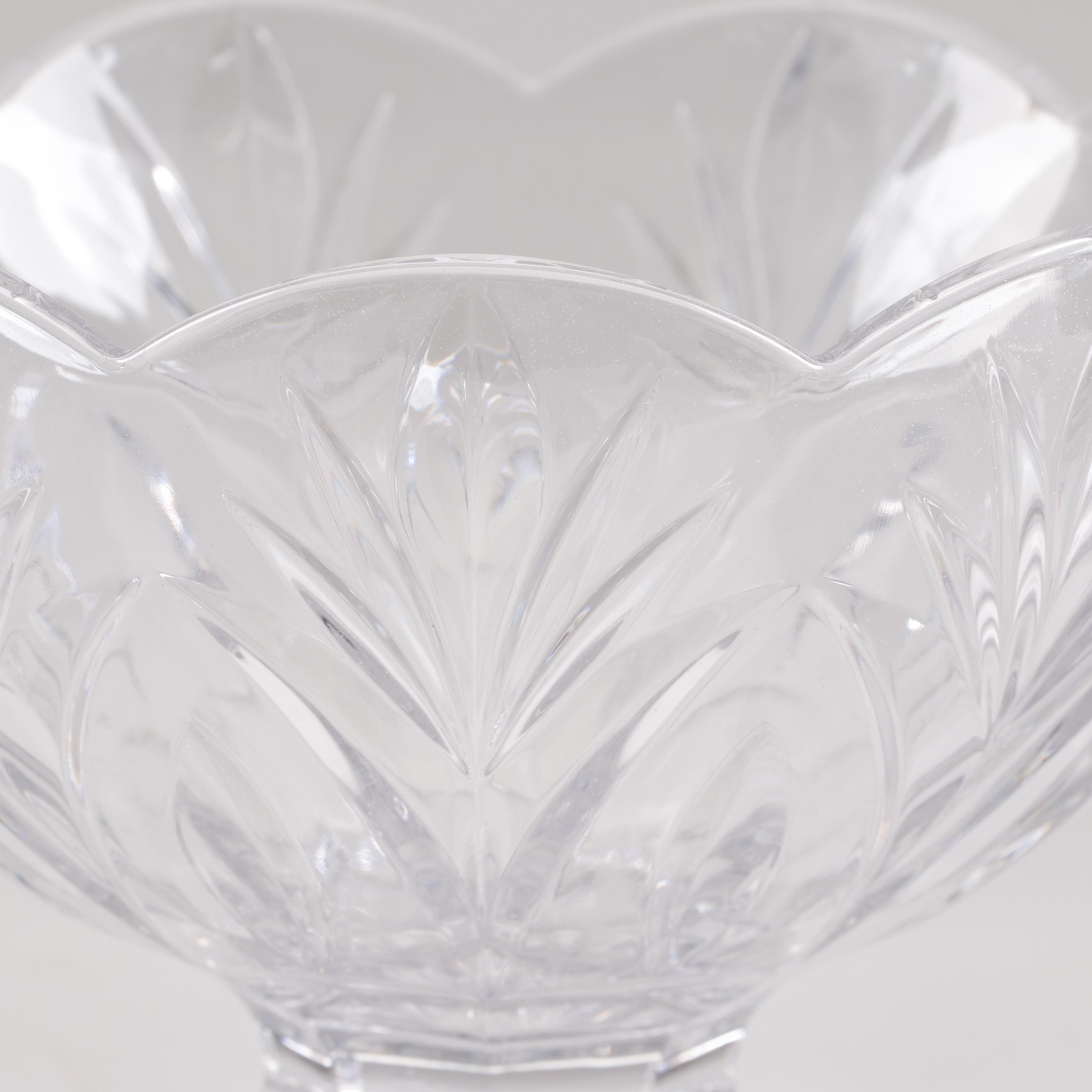 Waterford Crystal Pedestal Fruit Bowl, Creamer, and Sugar Bowl Set